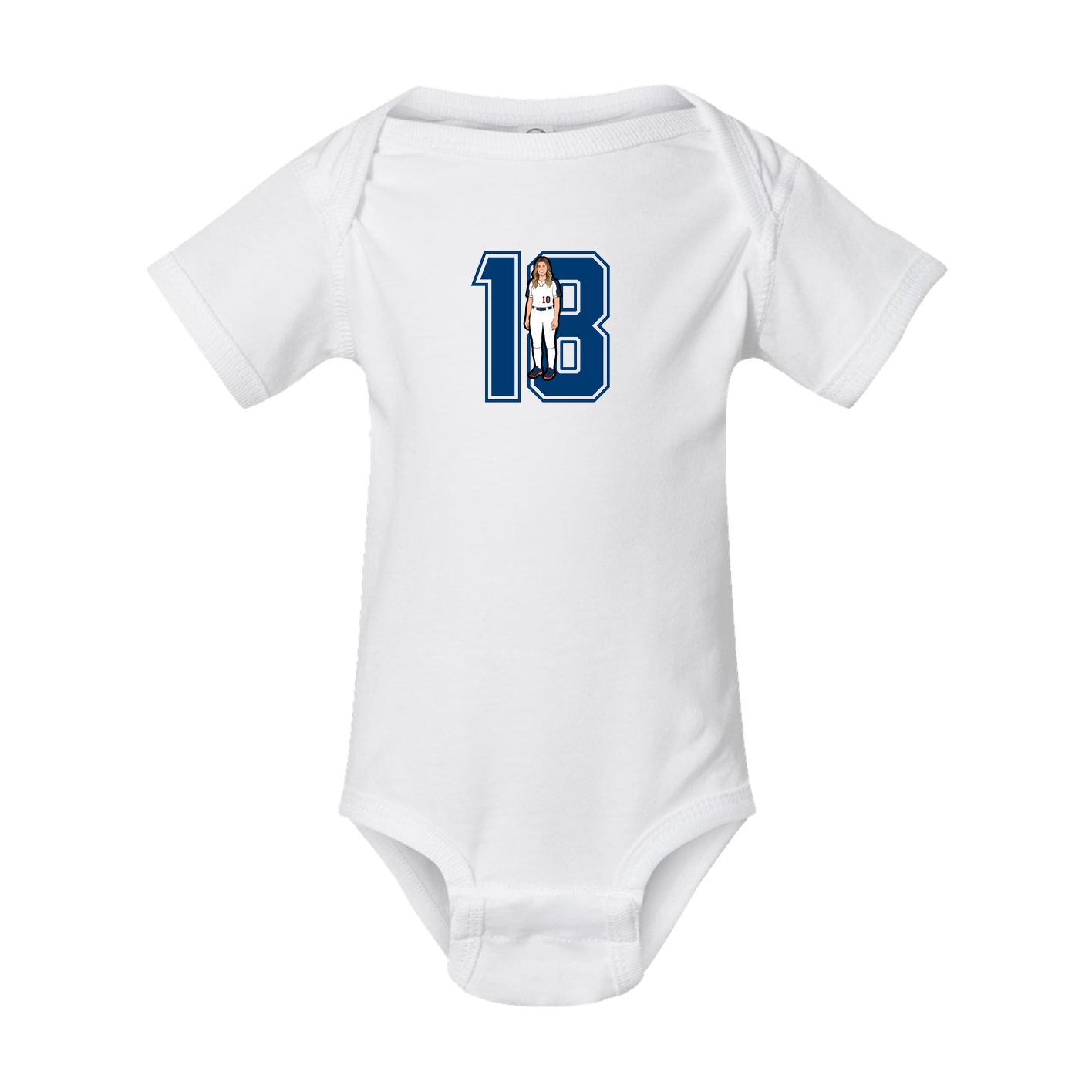 Baby Onesie — Number in White