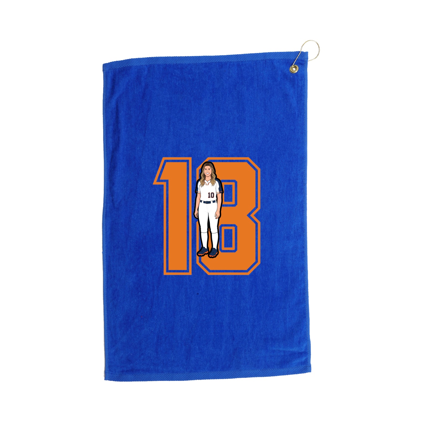 Golf Towel — Number in Royal
