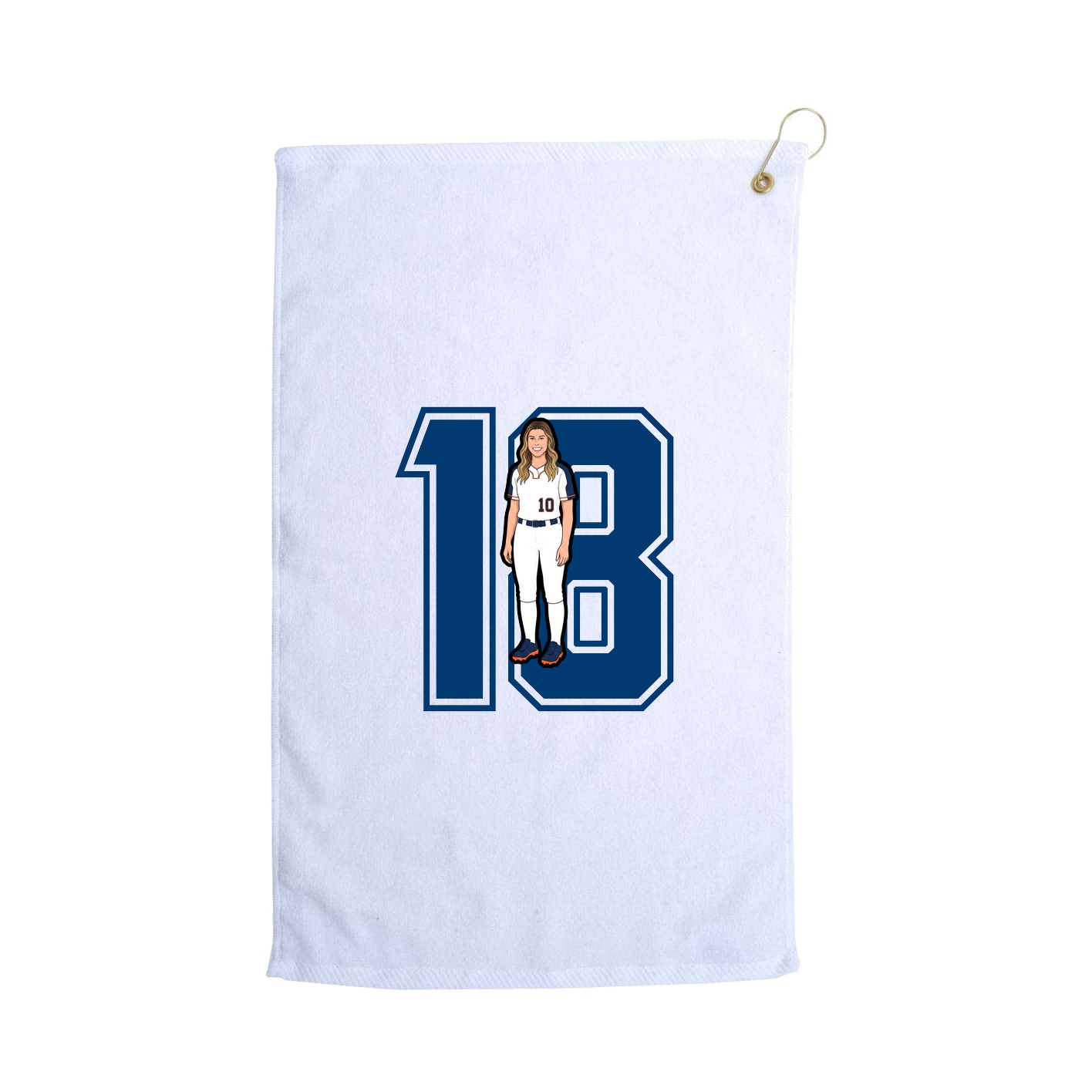 Golf Towel — Number in White