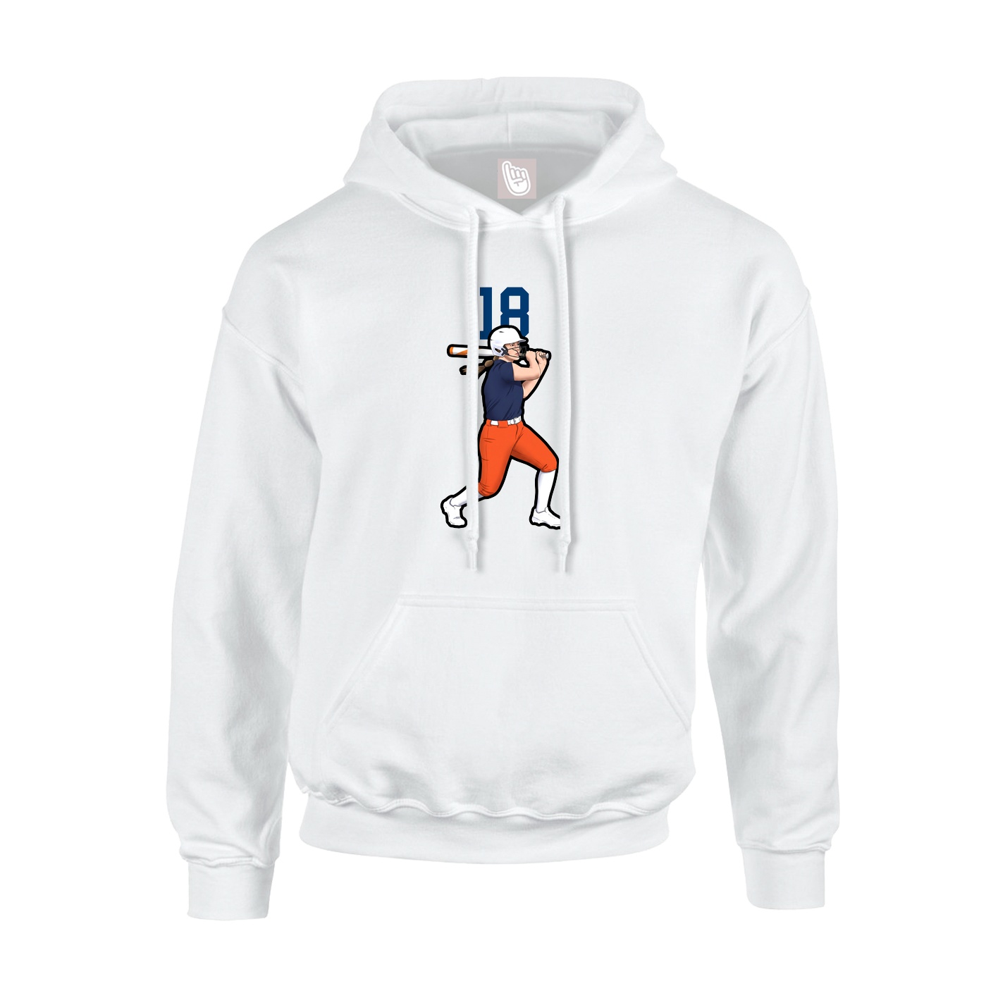 Hoodie — Number Top in White