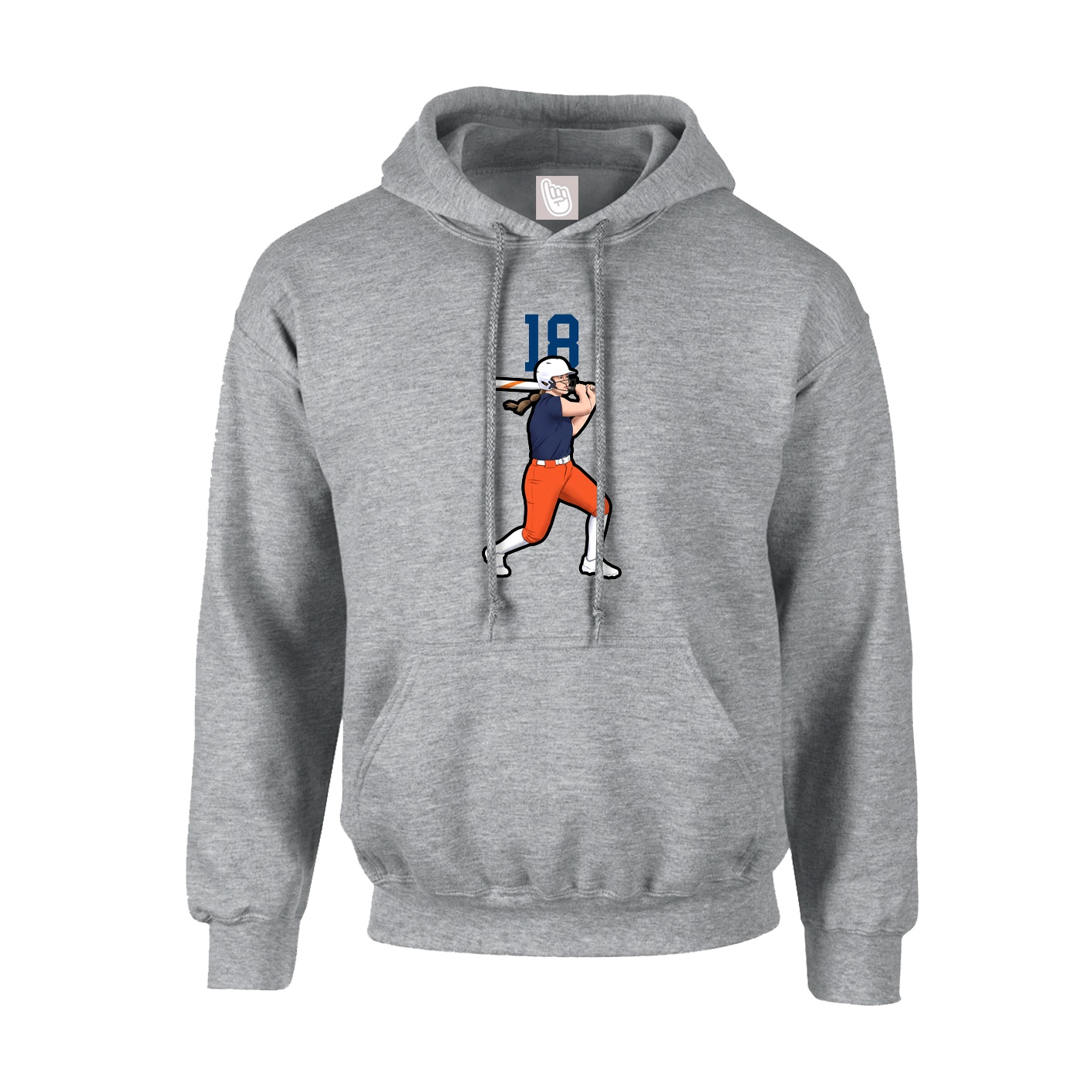 Youth Hoodie — Number Top in Grey