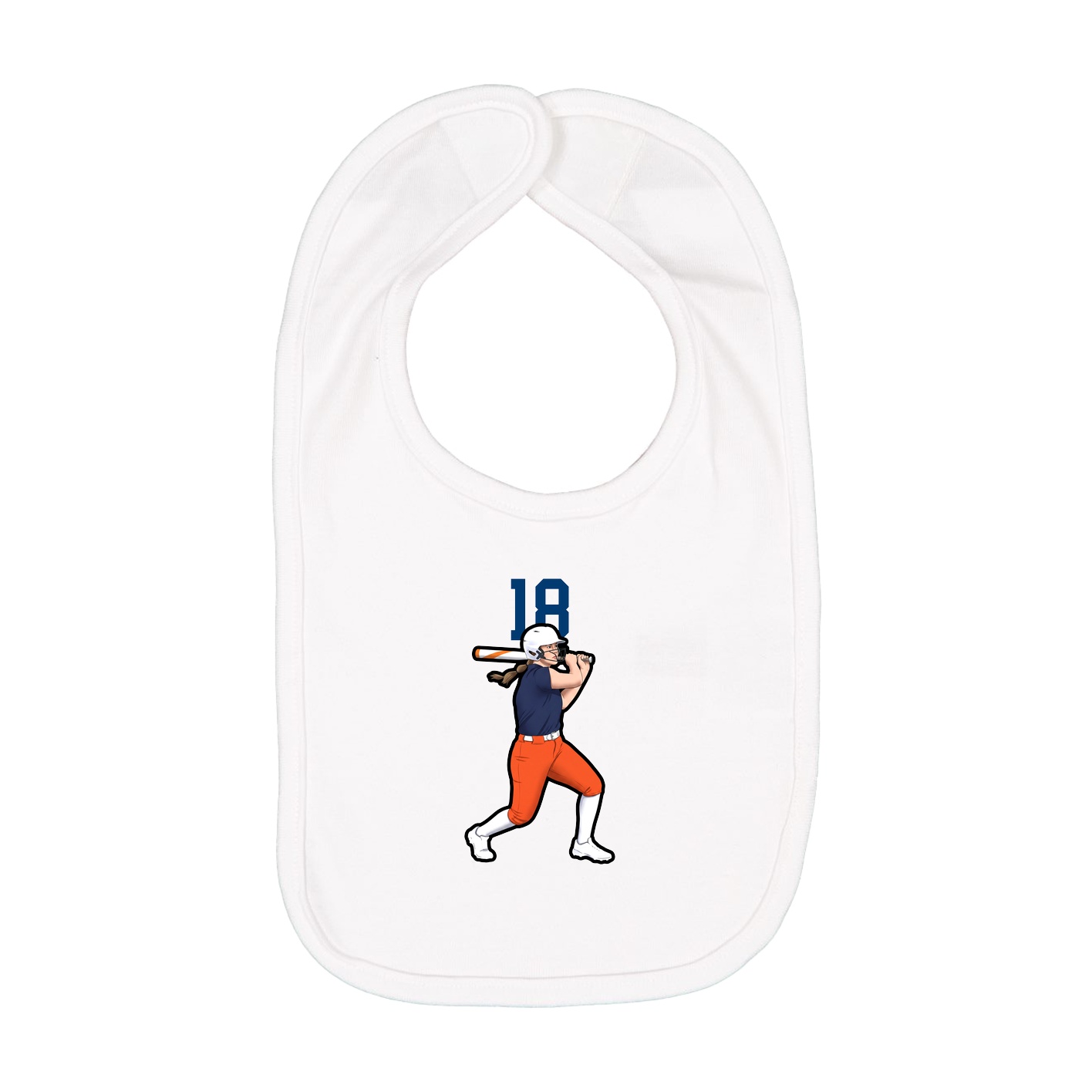 Infant Bib — Number Top in White