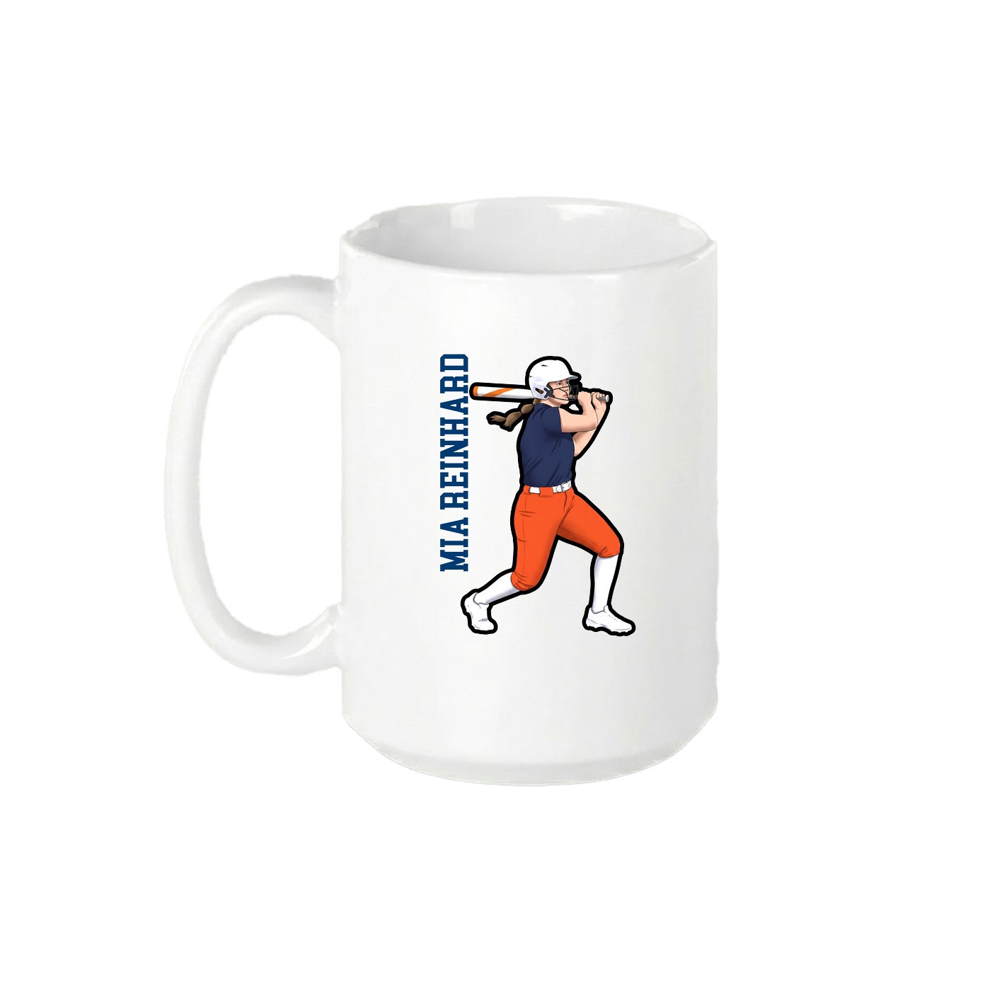 15oz Coffee Mug — Name Vertical in White