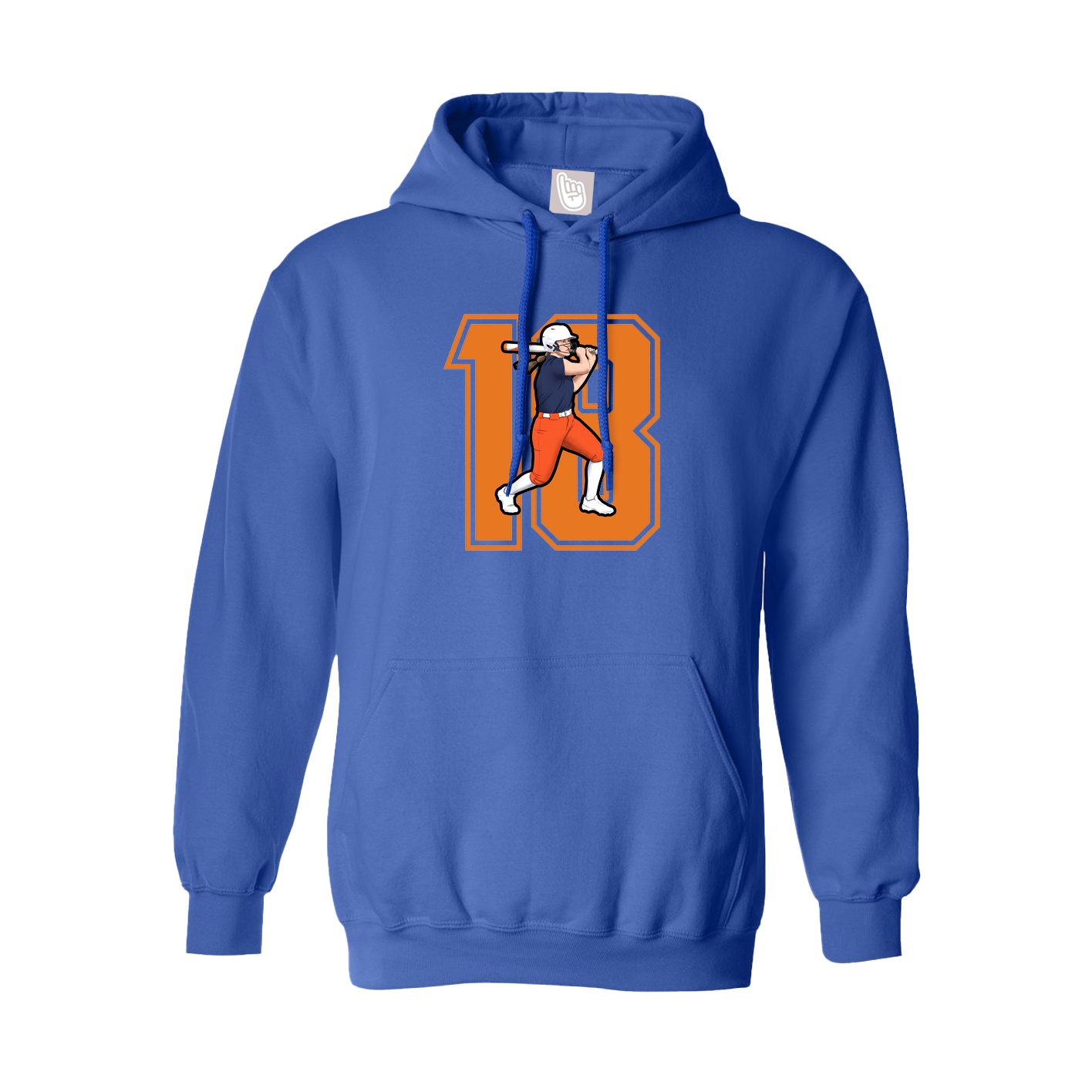 Youth Hoodie — Number in Royal