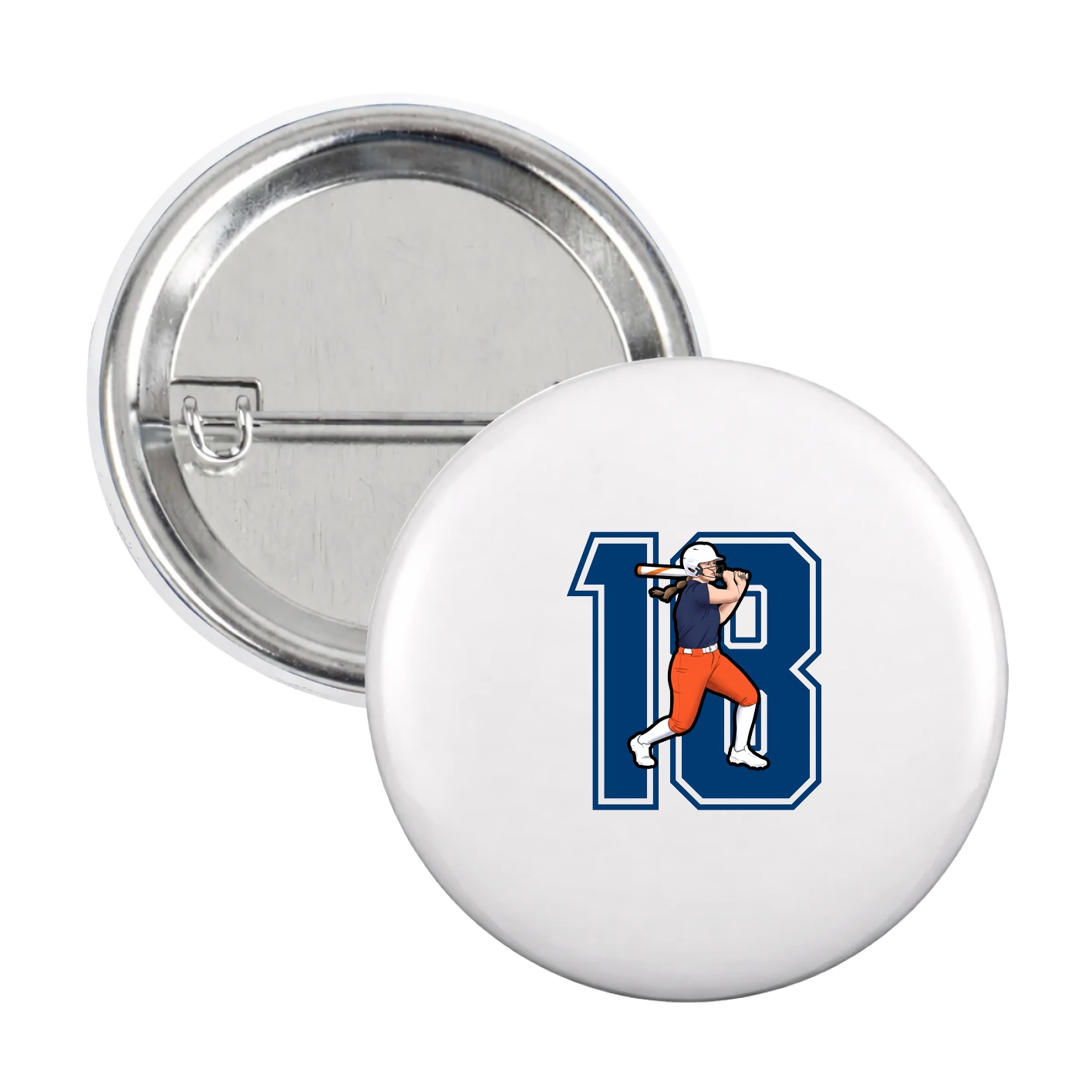 Game Day Button — Number in White