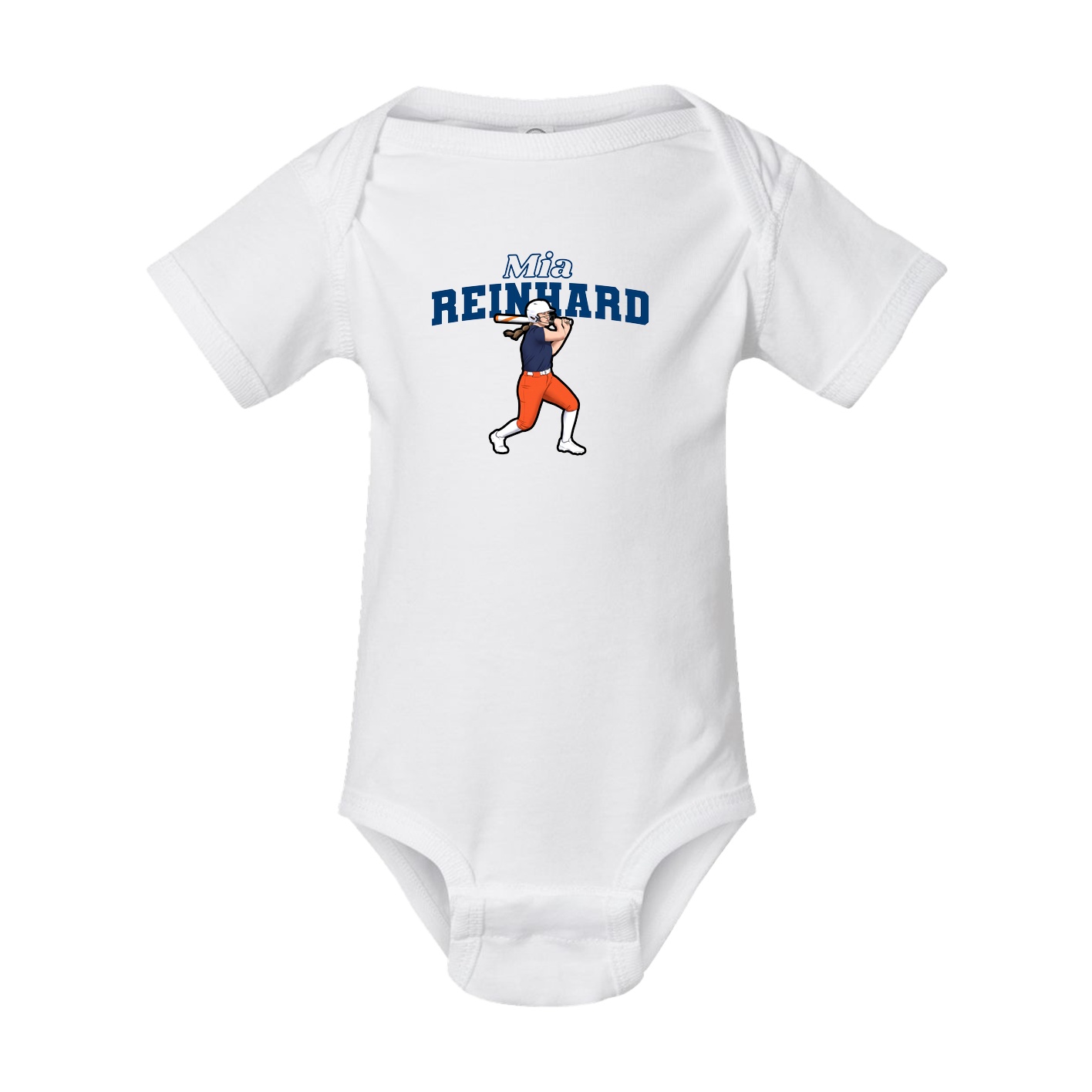 Baby Onesie — Name Arch in White