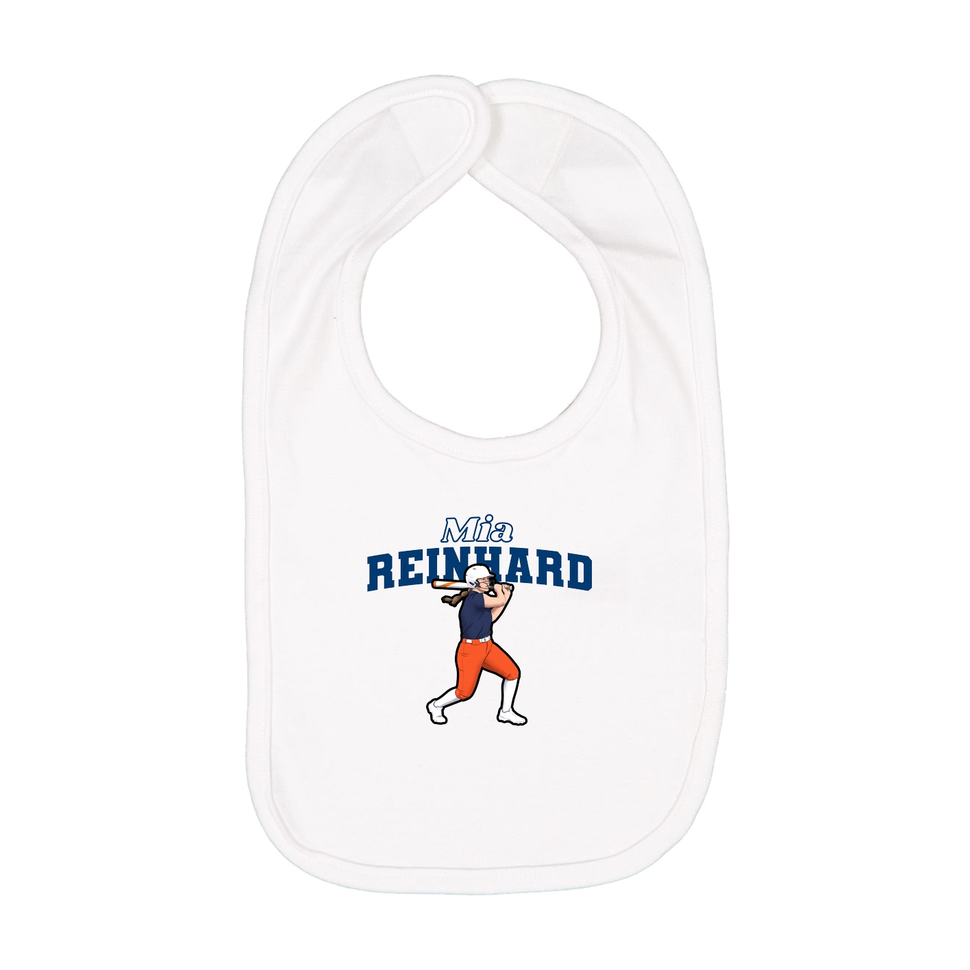 Infant Bib — Name Arch in White