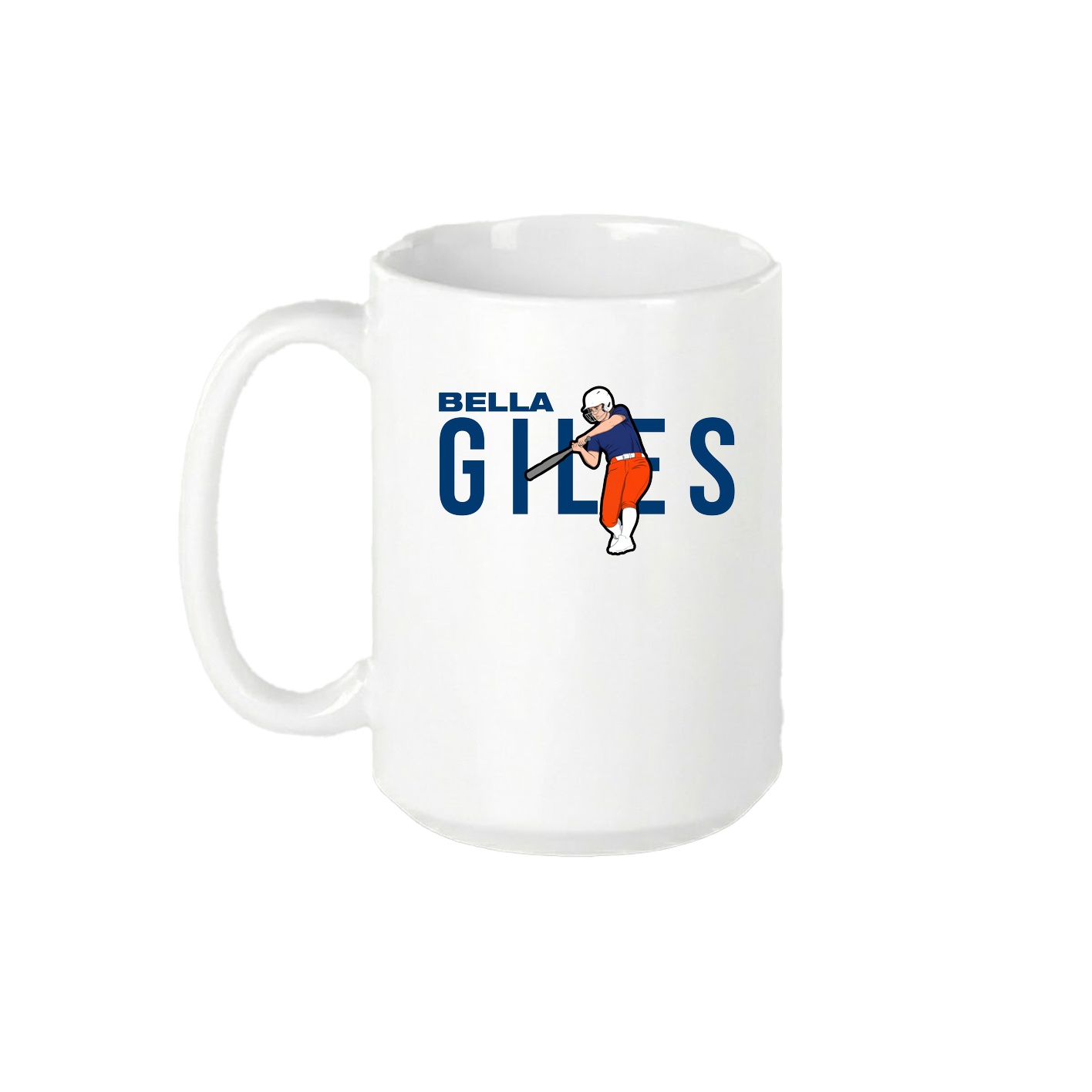 15oz Coffee Mug — Player Name in White