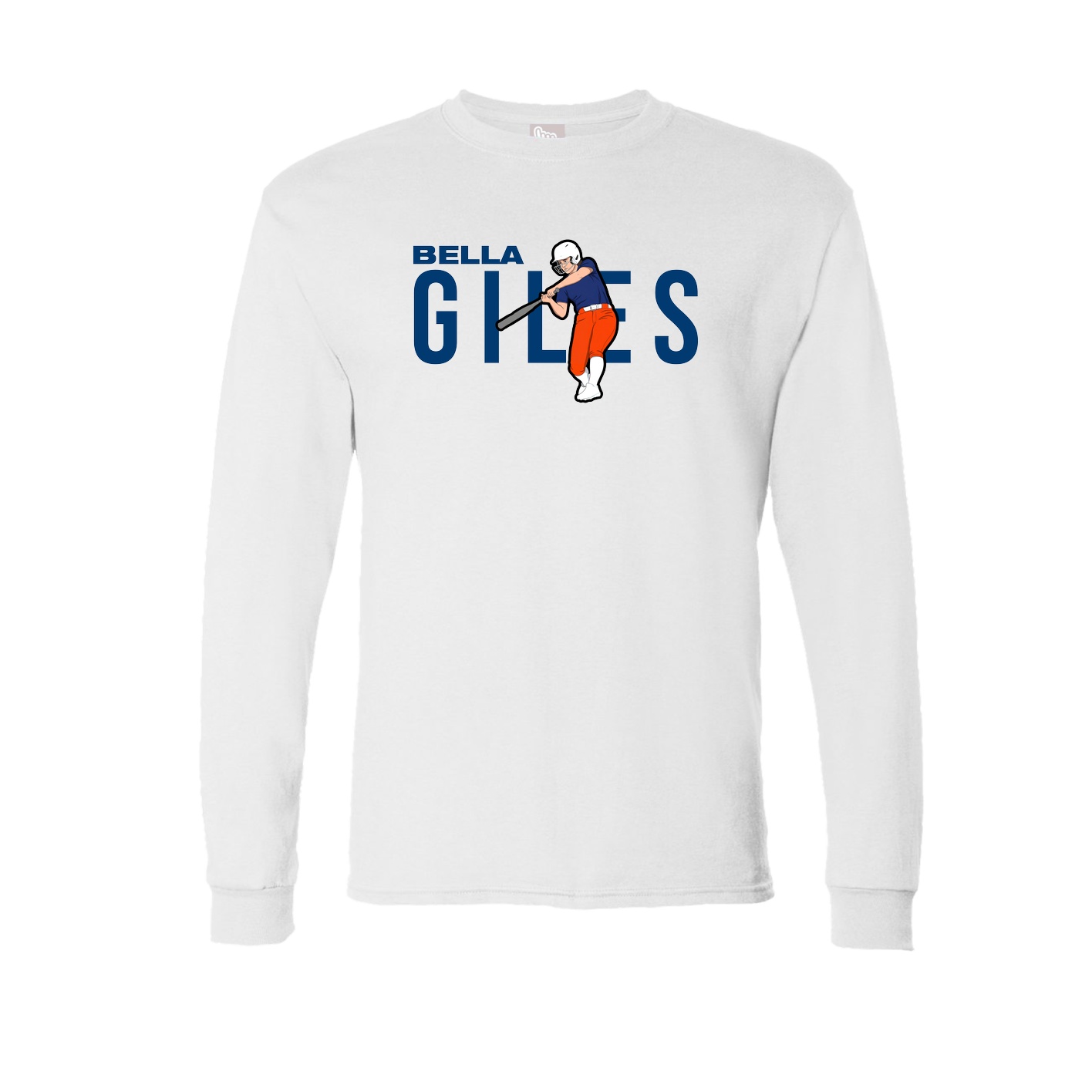 Long Sleeve Tee — Player Name in White
