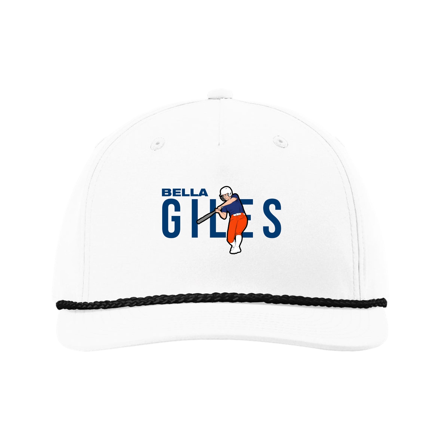 Five-Panel Classic Rope Cap — Player Name in White