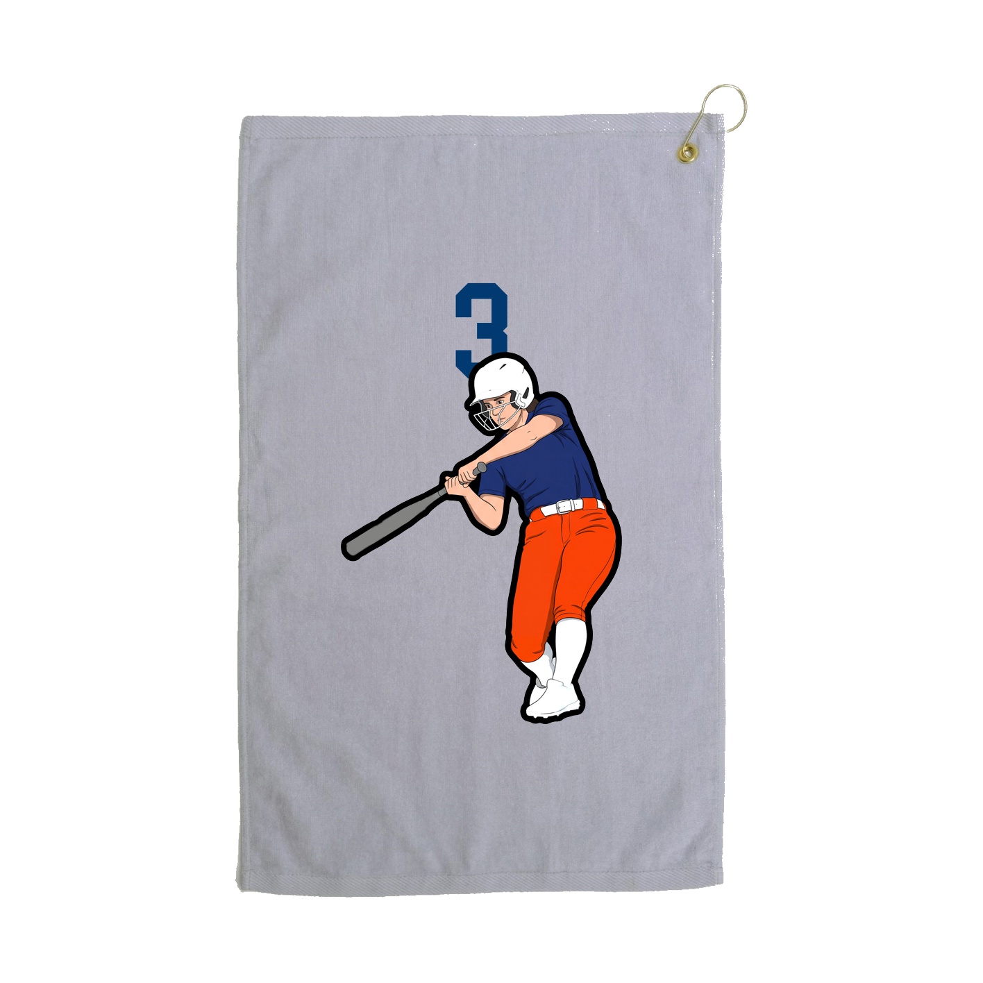 Golf Towel — Number Top in Grey