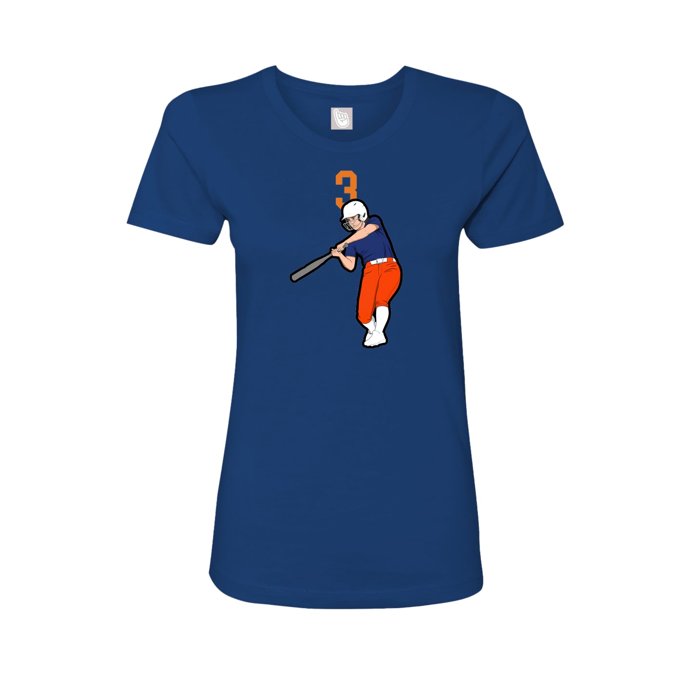 Fitted Women's Tee — Number Top in Royal