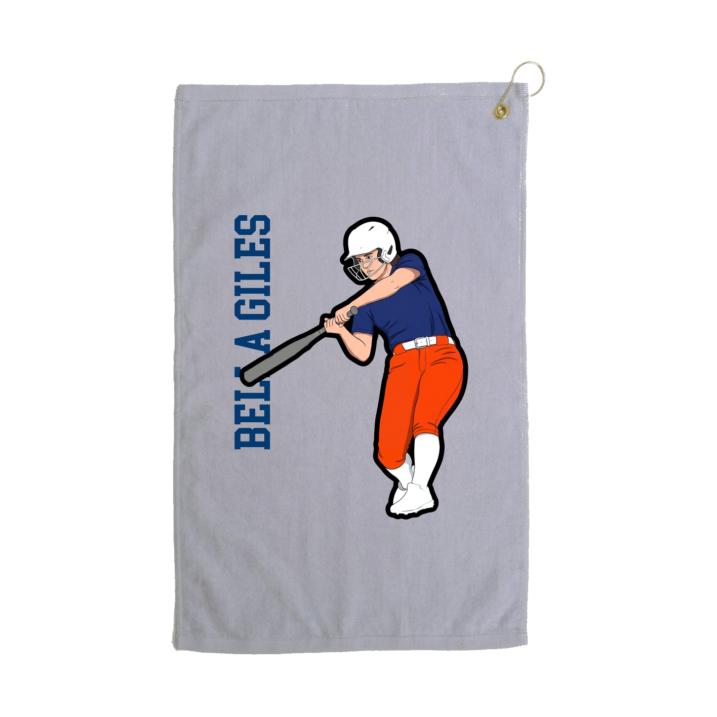 Golf Towel — Name Vertical in Grey