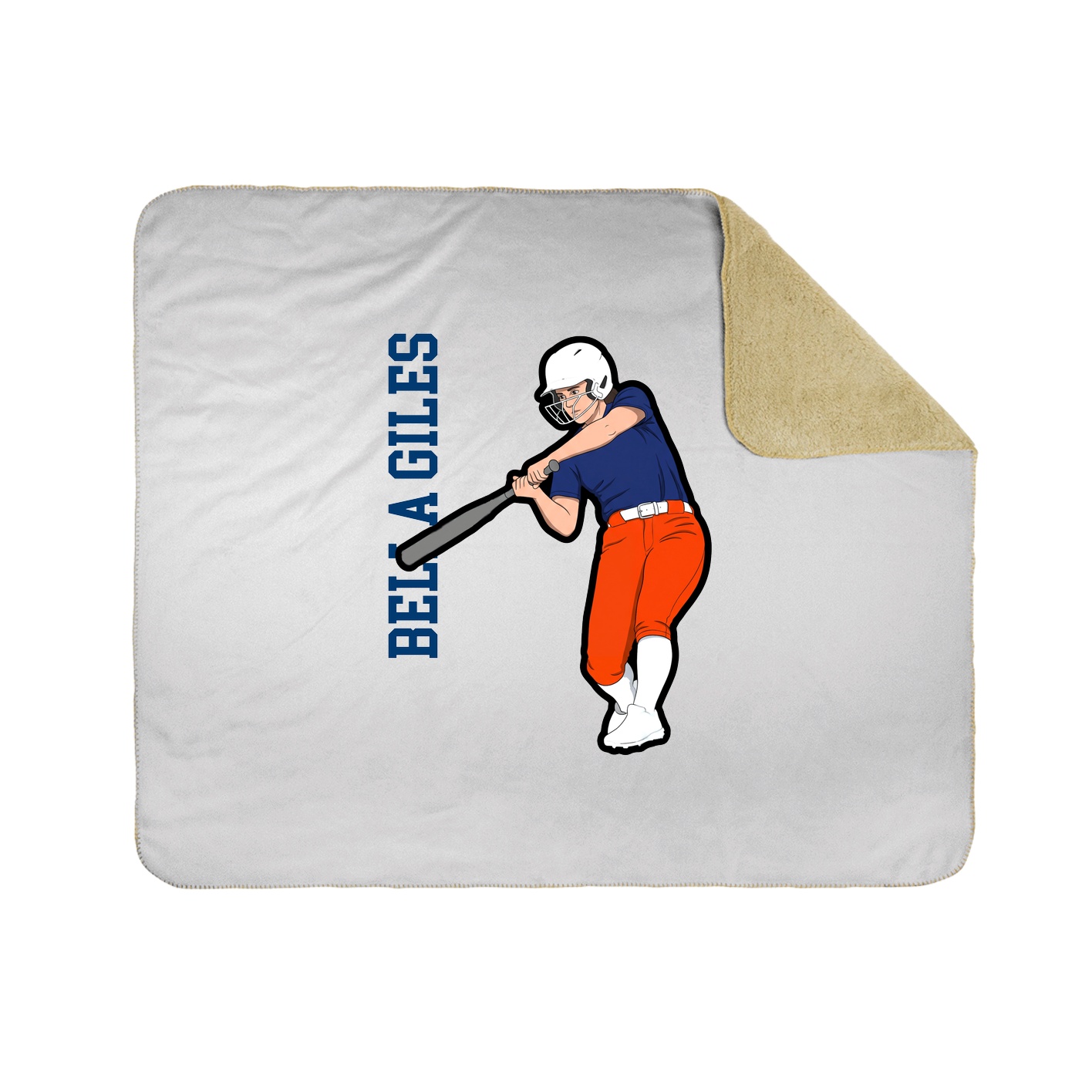 Throw Blanket — Name Vertical in White