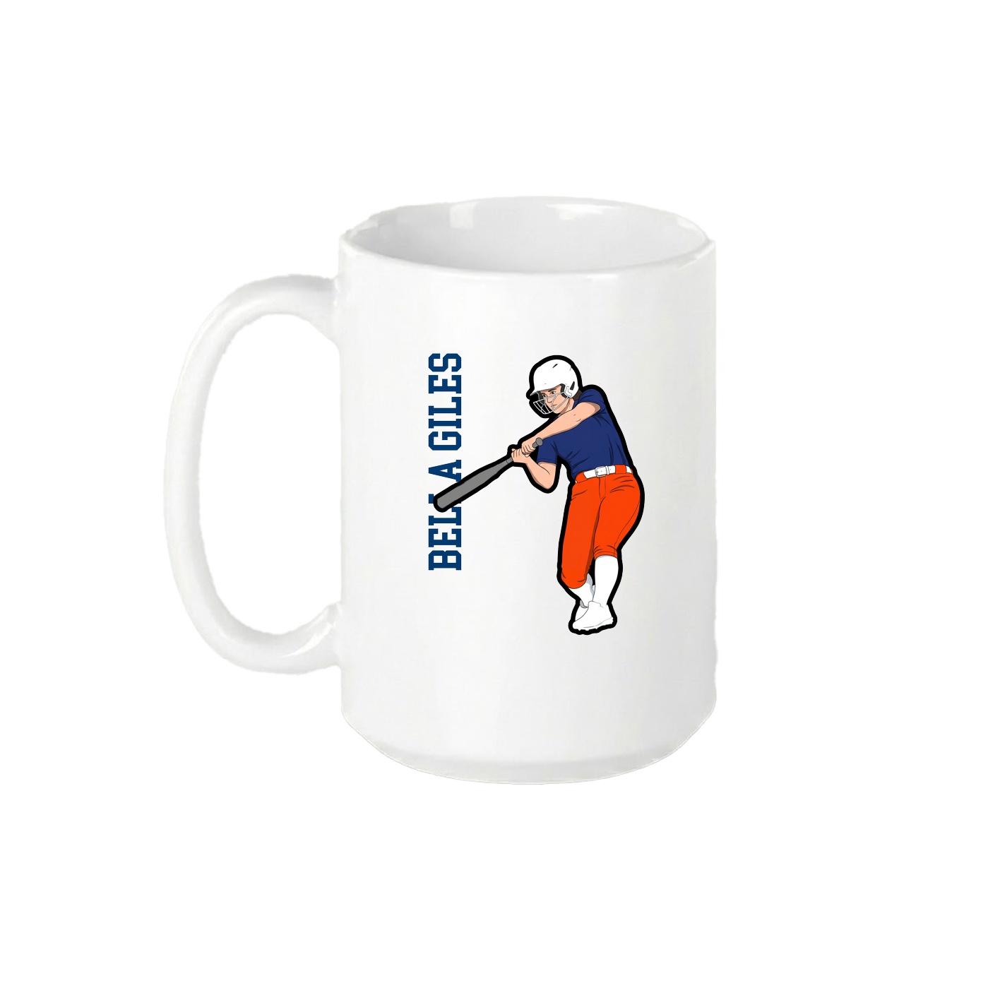 15oz Coffee Mug — Name Vertical in White