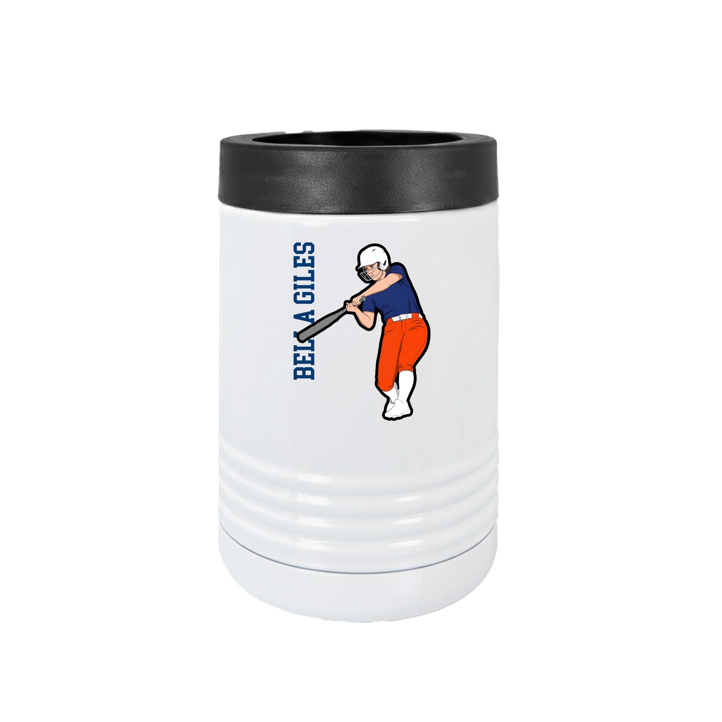Beverage Holder — Name Vertical in White