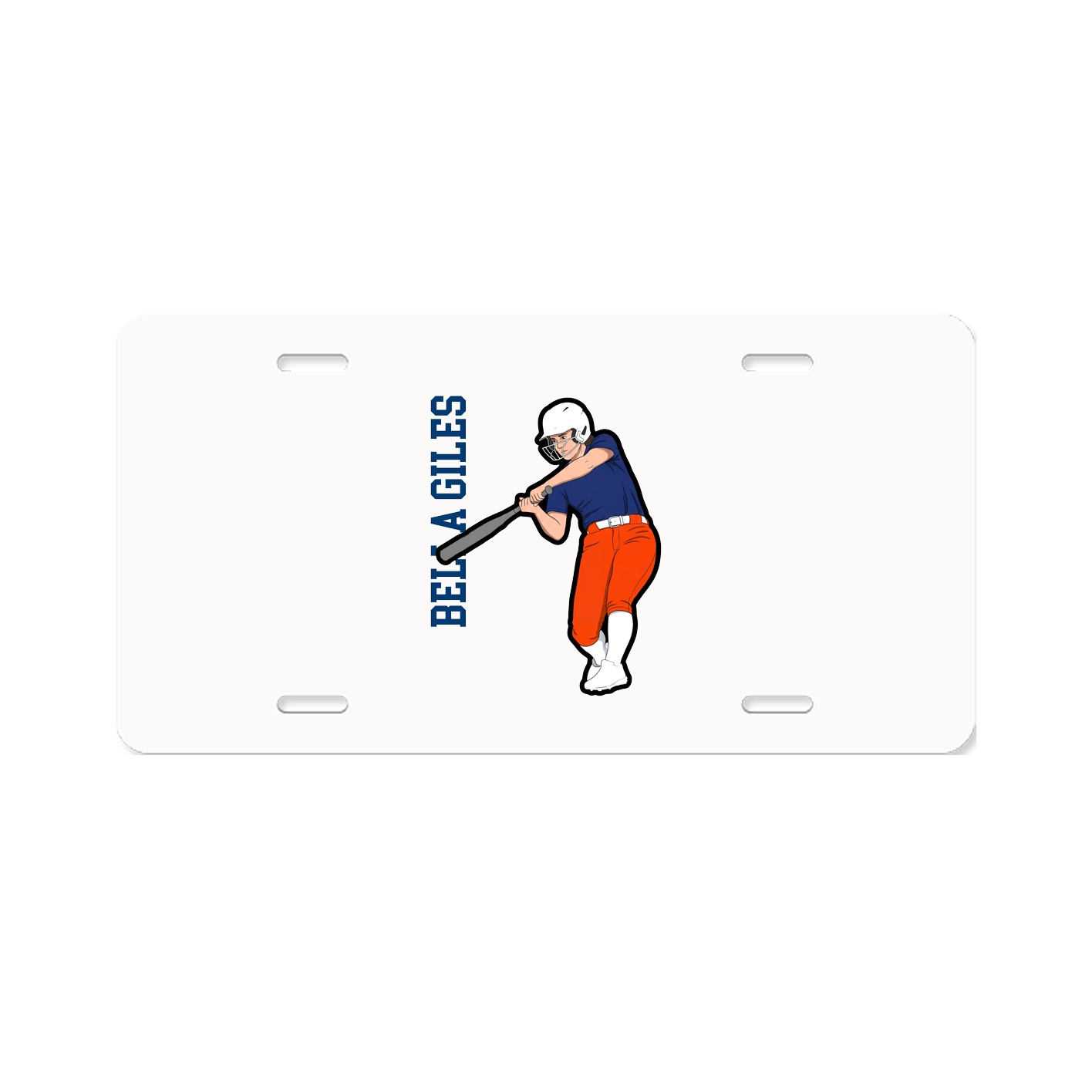 License Plate — Name Vertical in Classic