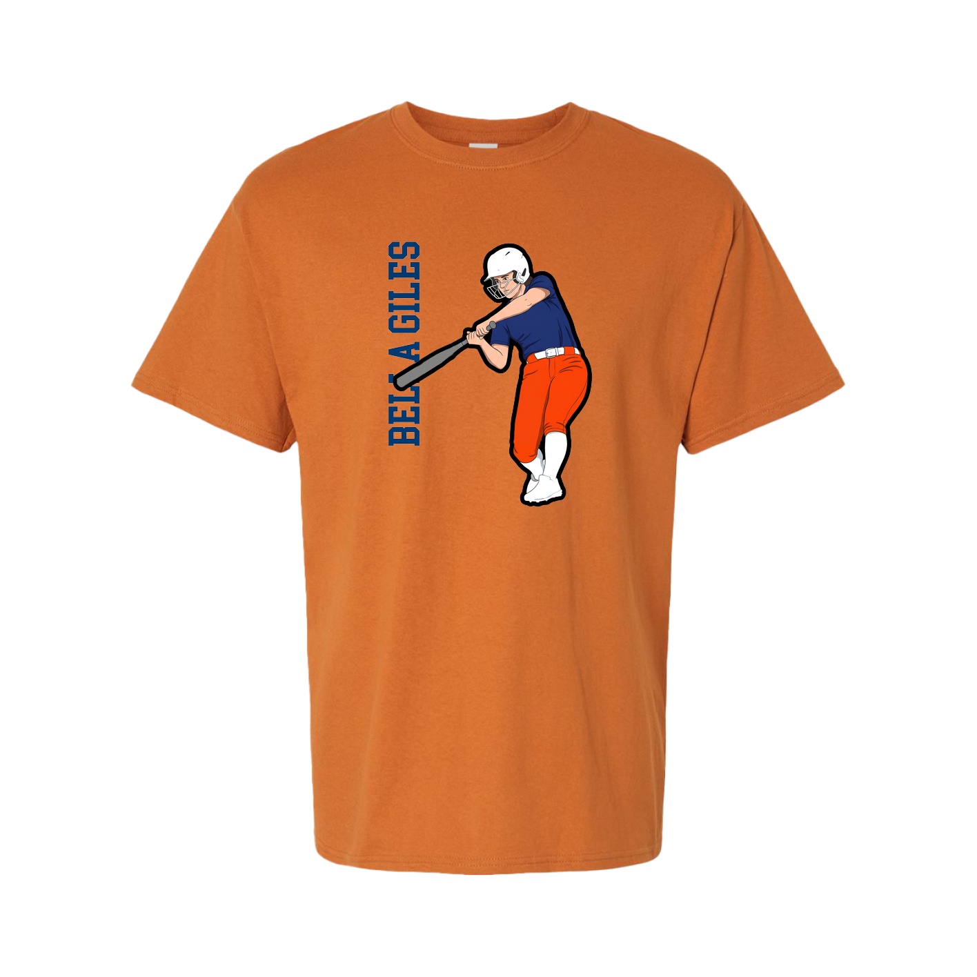 Tee — Name Vertical in Orange