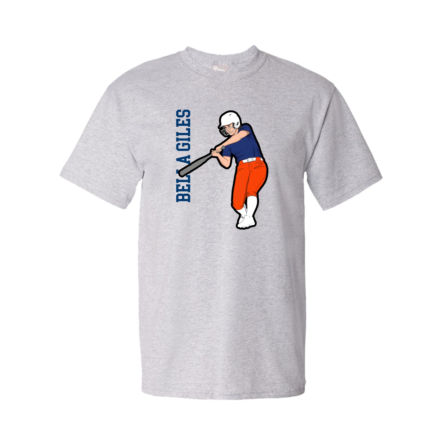 Youth Tee — Name Vertical in Grey