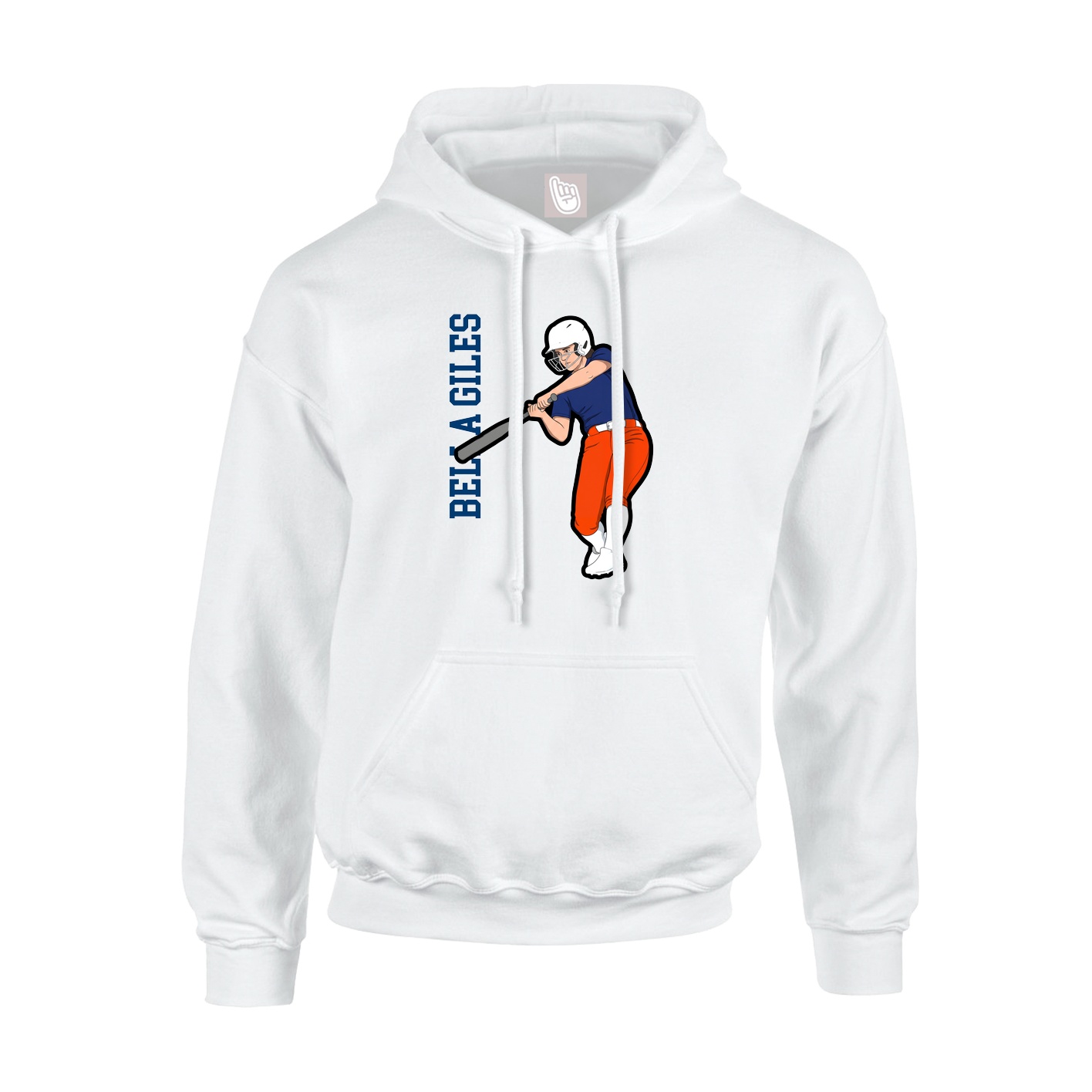 Hoodie — Name Vertical in White