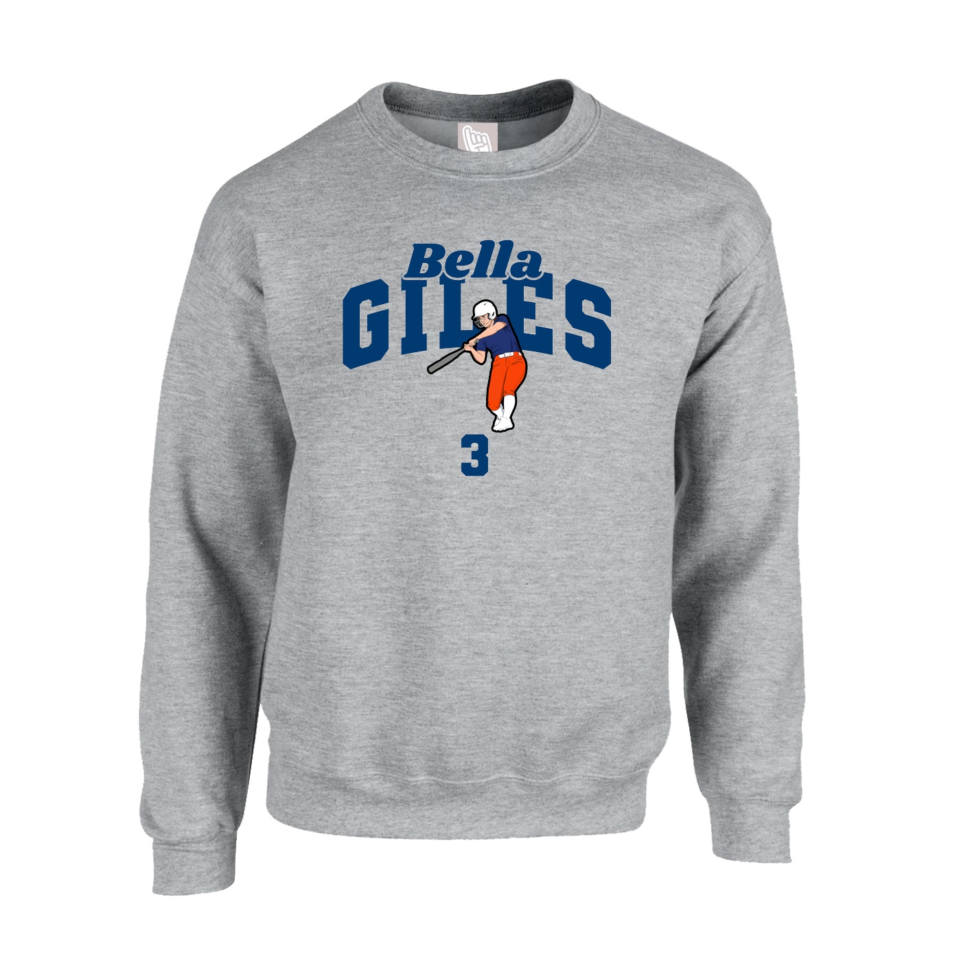 Fleece Crew — Signature Arch in Grey
