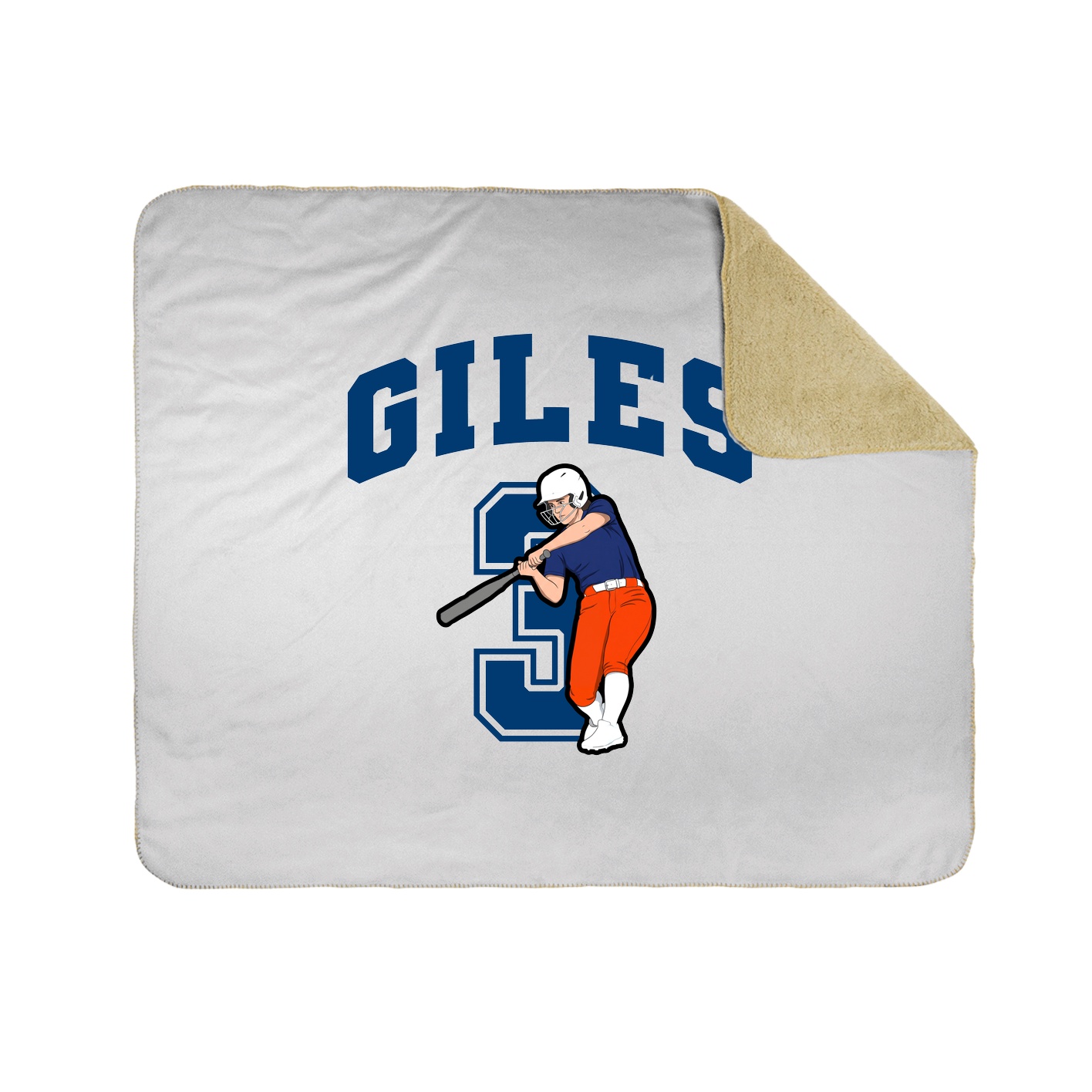 Throw Blanket — Number in White