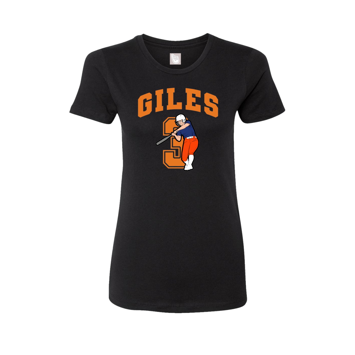 Fitted Women's Tee — Number in Black