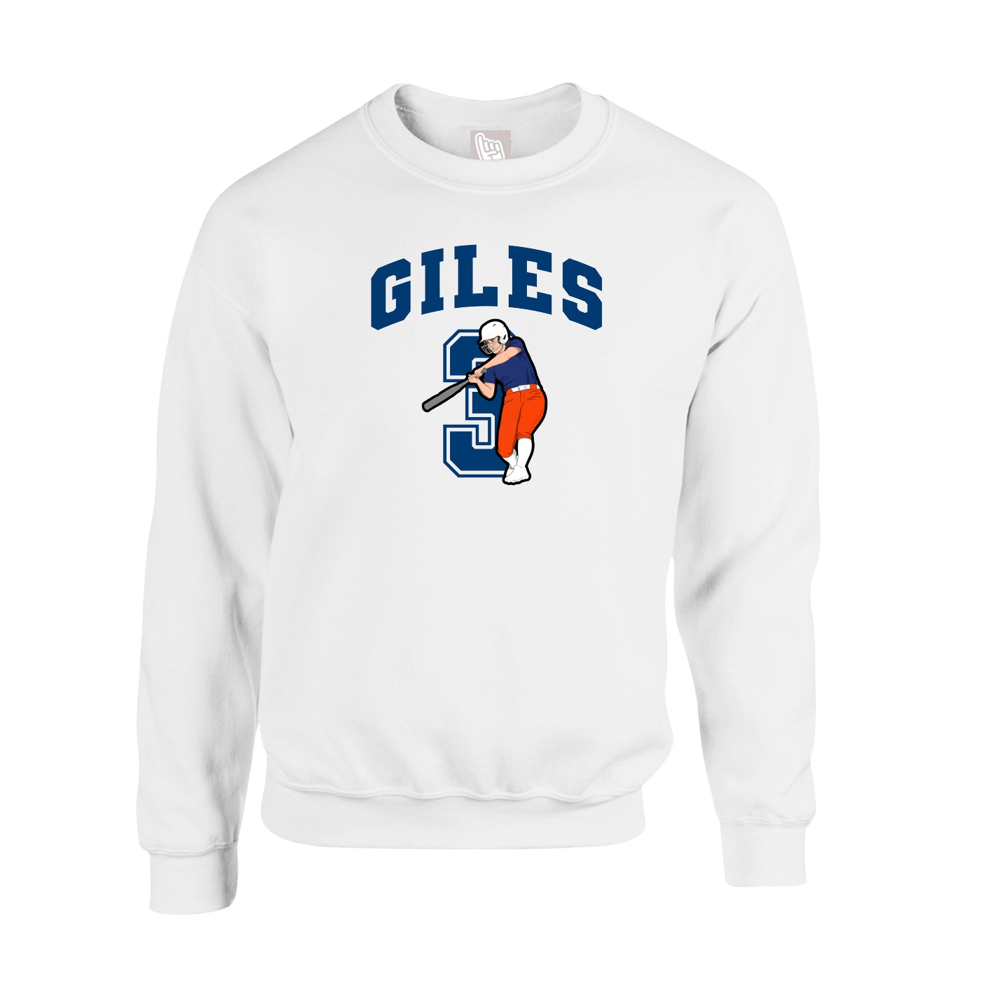 Fleece Crew — Number in White