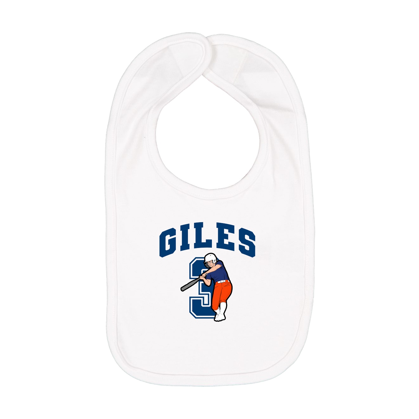 Infant Bib — Number in White