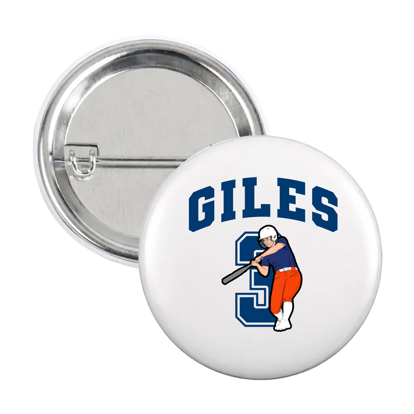 Game Day Button — Number in White