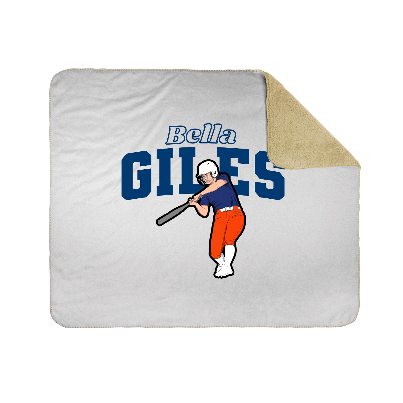 Throw Blanket — Name Arch in White