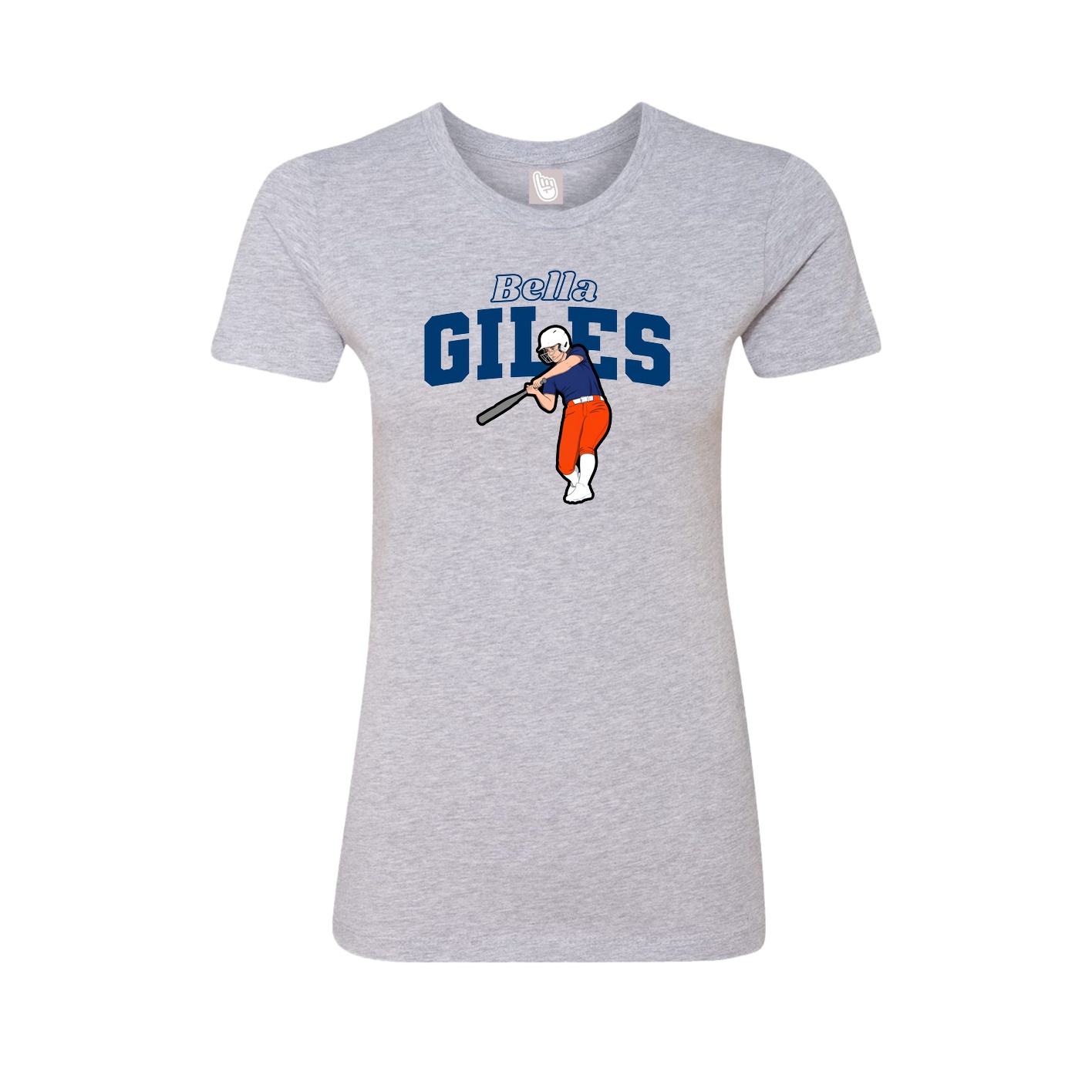 Fitted Women's Tee — Name Arch in Grey