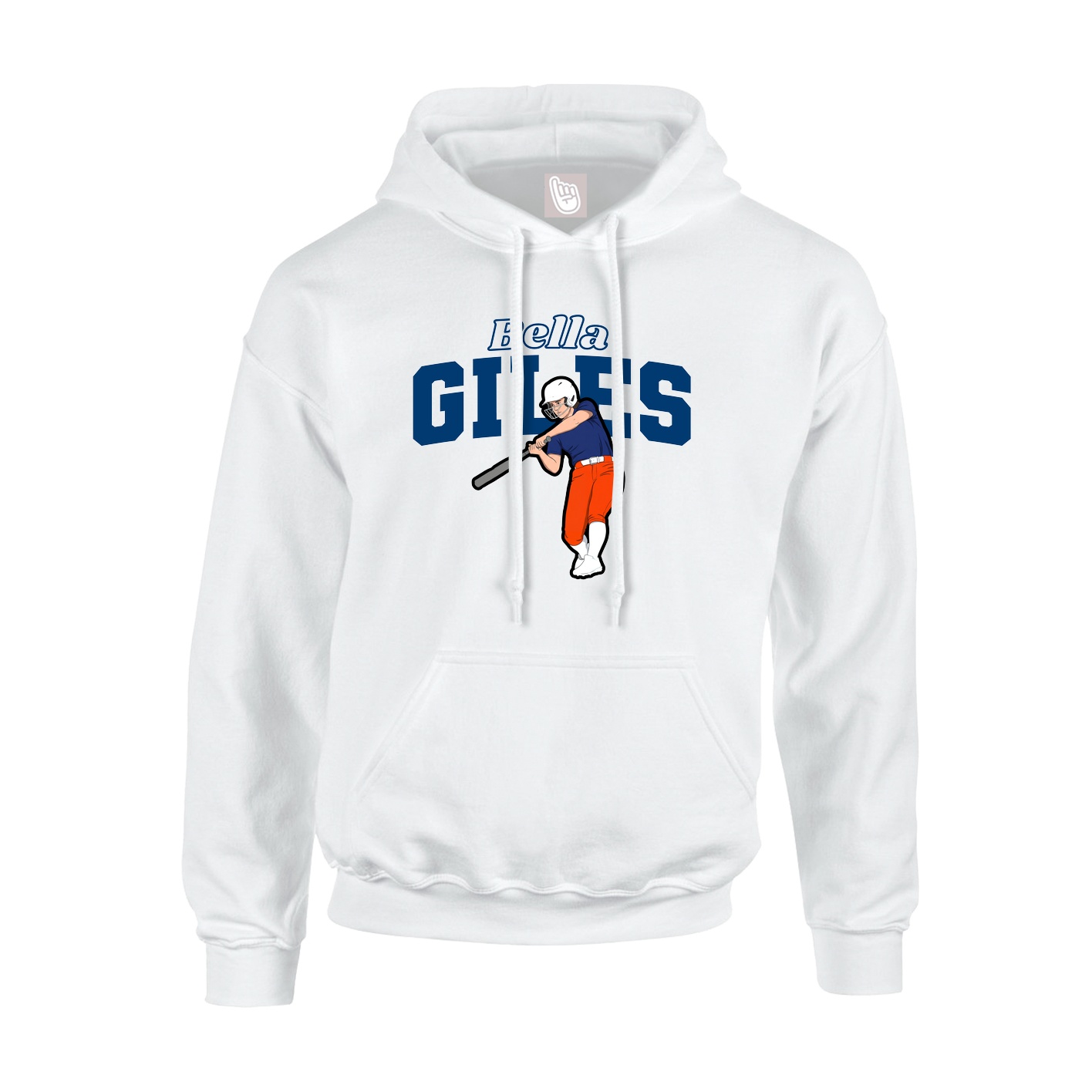 Youth Hoodie — Name Arch in White