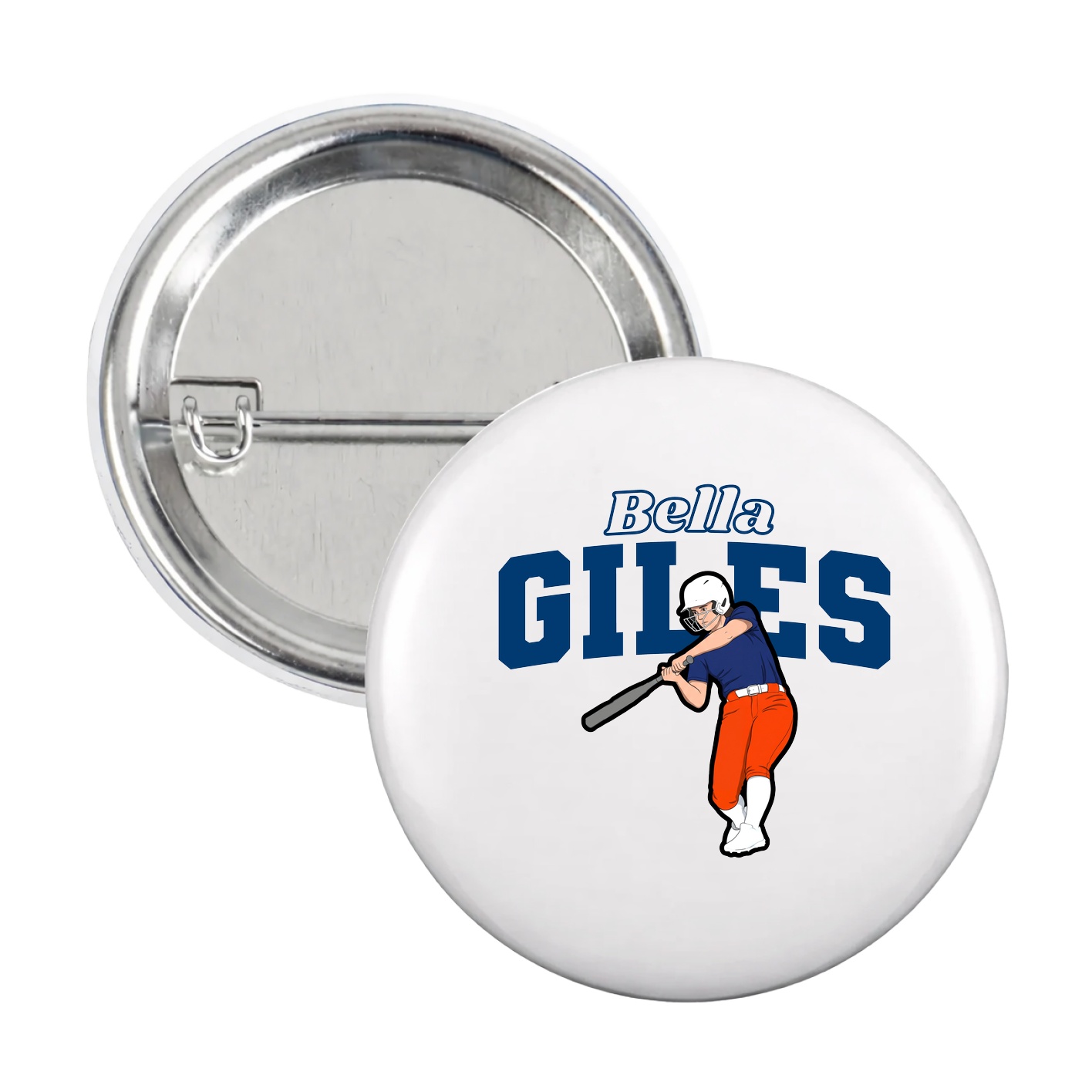 Game Day Button — Name Arch in White