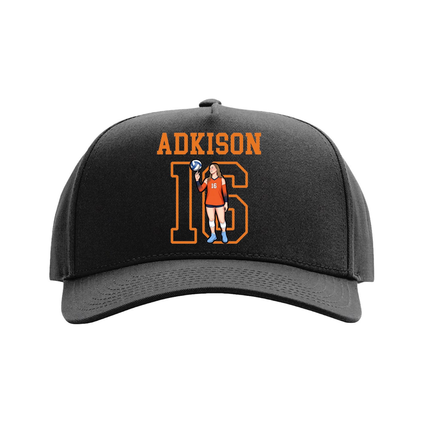 Full Fabric Five-Panel Champ Cap — Shirsey in Black