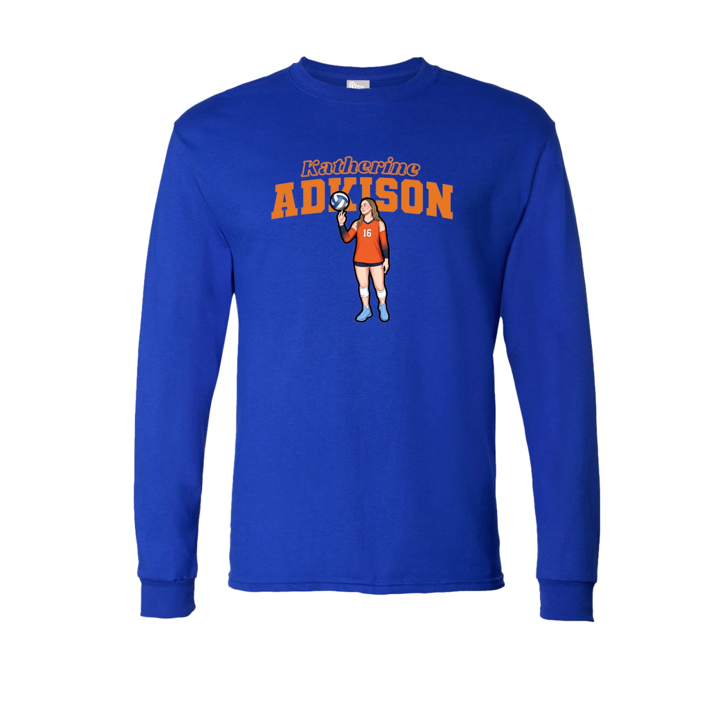 Long Sleeve Tee — Name Arch in Royal