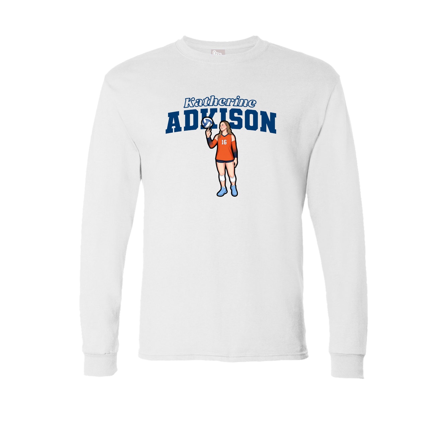 Long Sleeve Tee — Name Arch in White