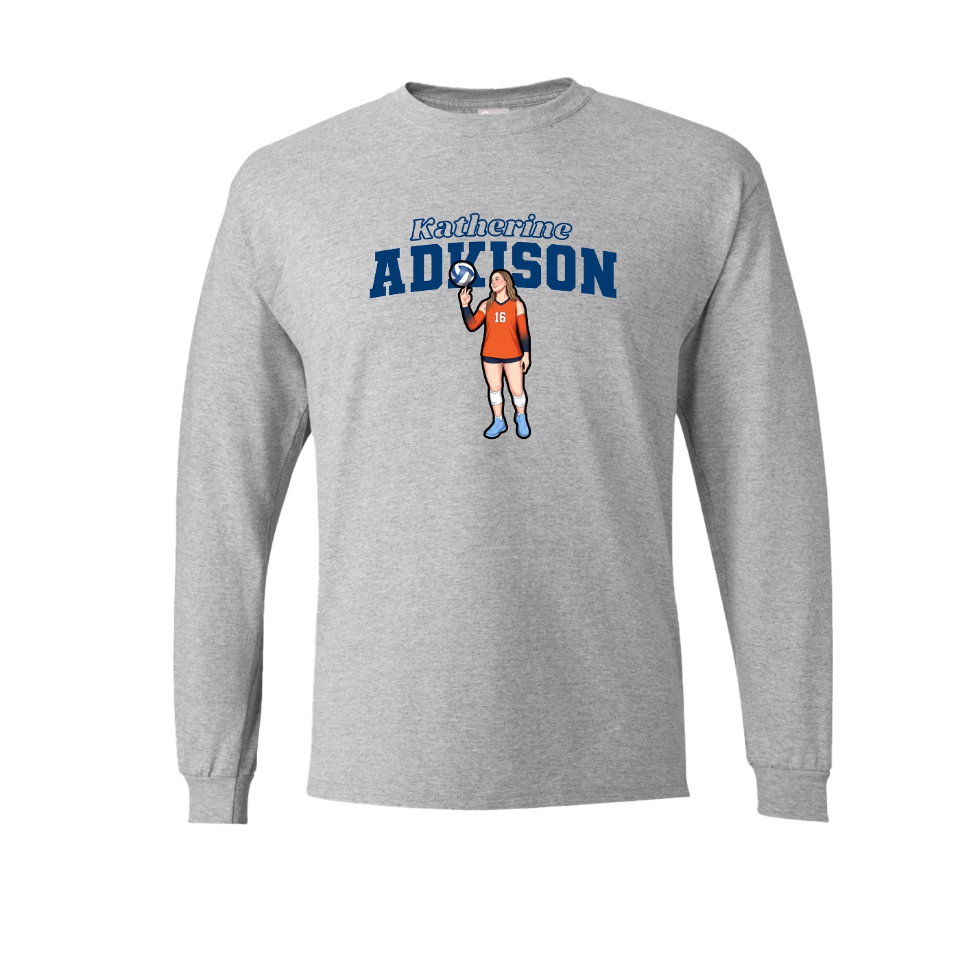Long Sleeve Tee — Name Arch in Grey