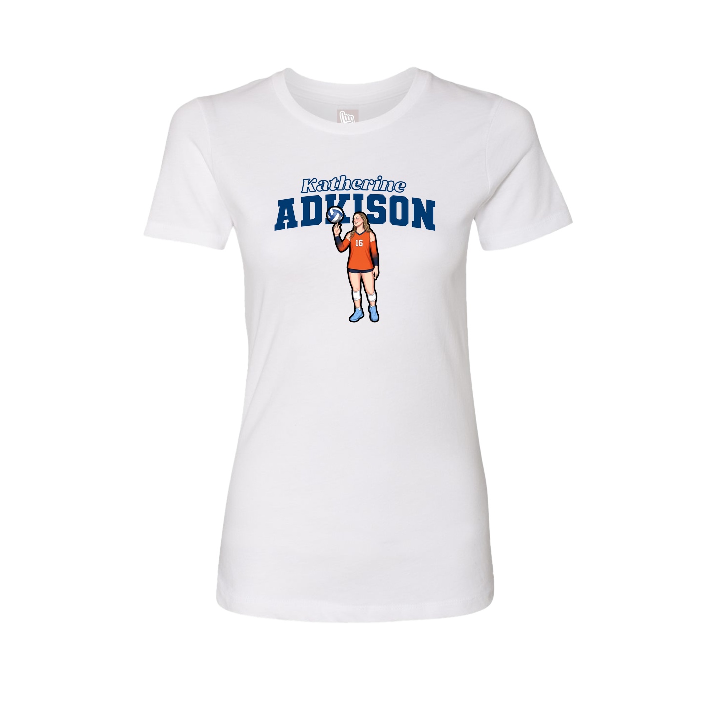 Fitted Women's Tee — Name Arch in White