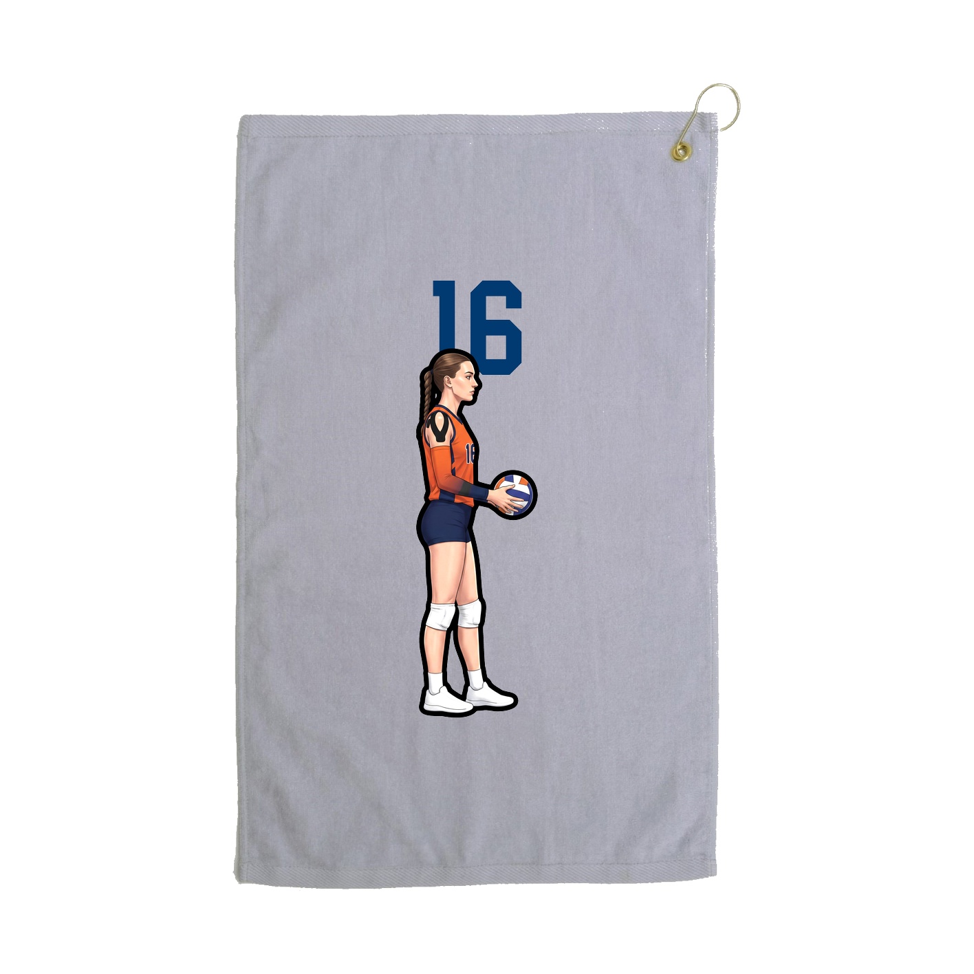 Golf Towel — Number Top in Grey