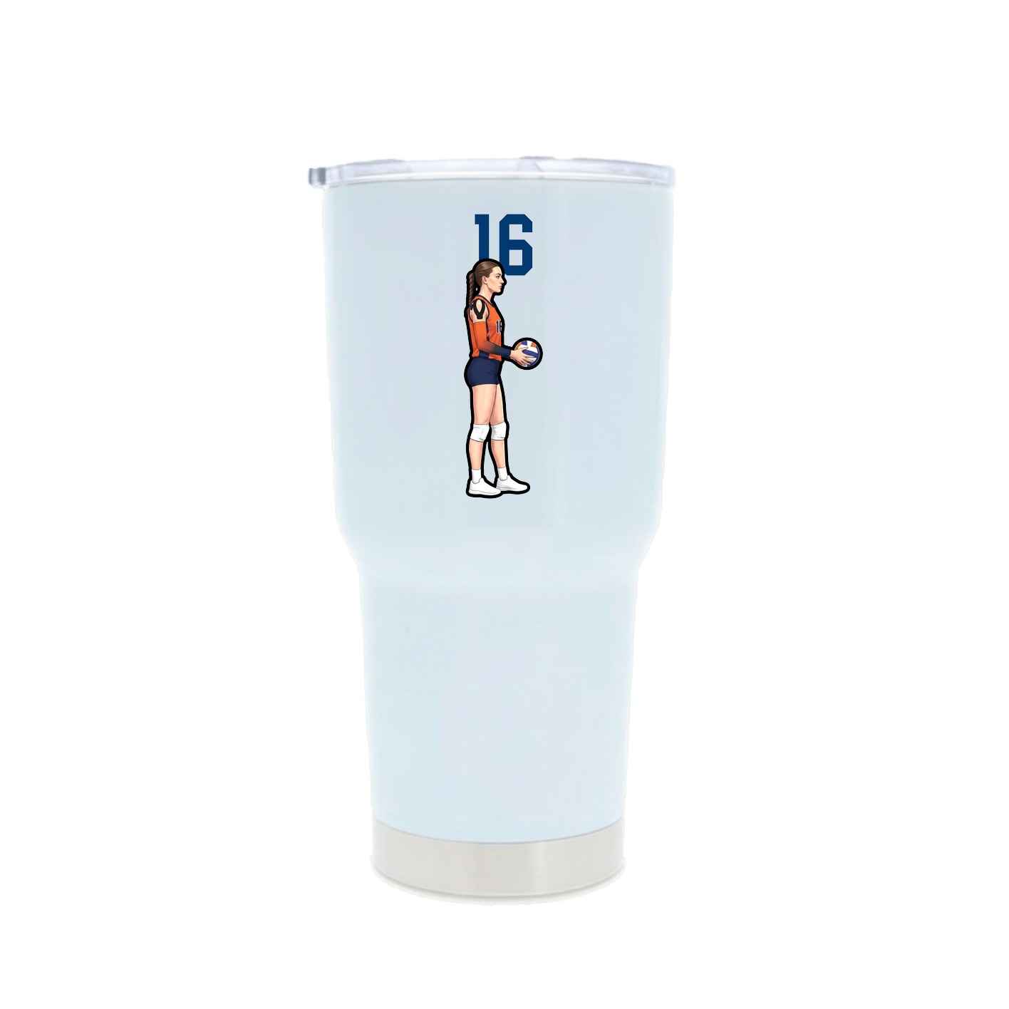 30oz Stainless Steel Tumbler — Number Top in White