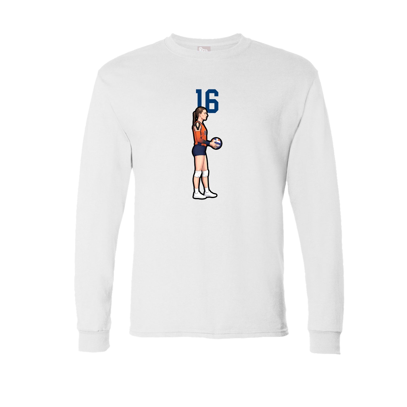 Long Sleeve Tee — Number Top in White