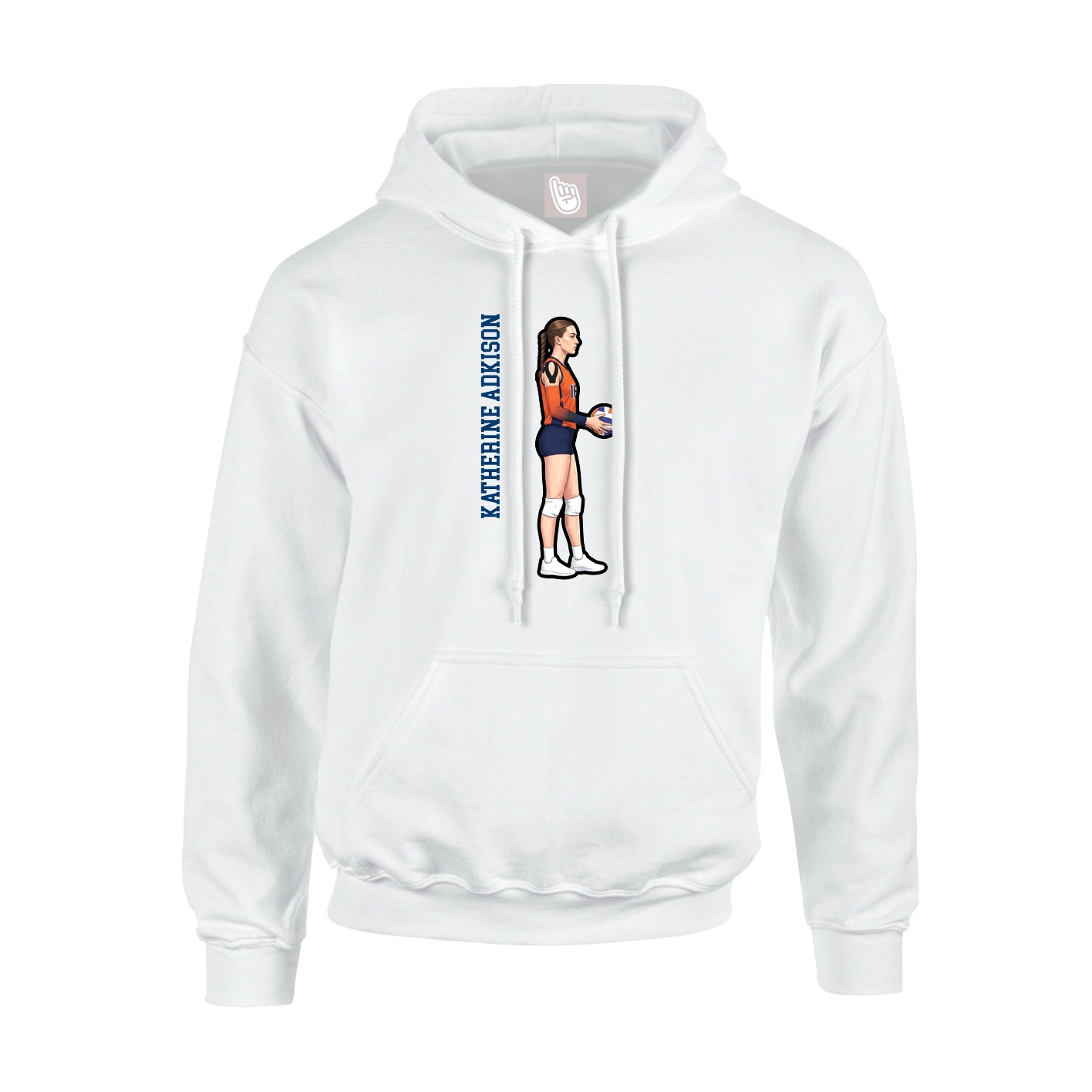 Hoodie — Name Vertical in White