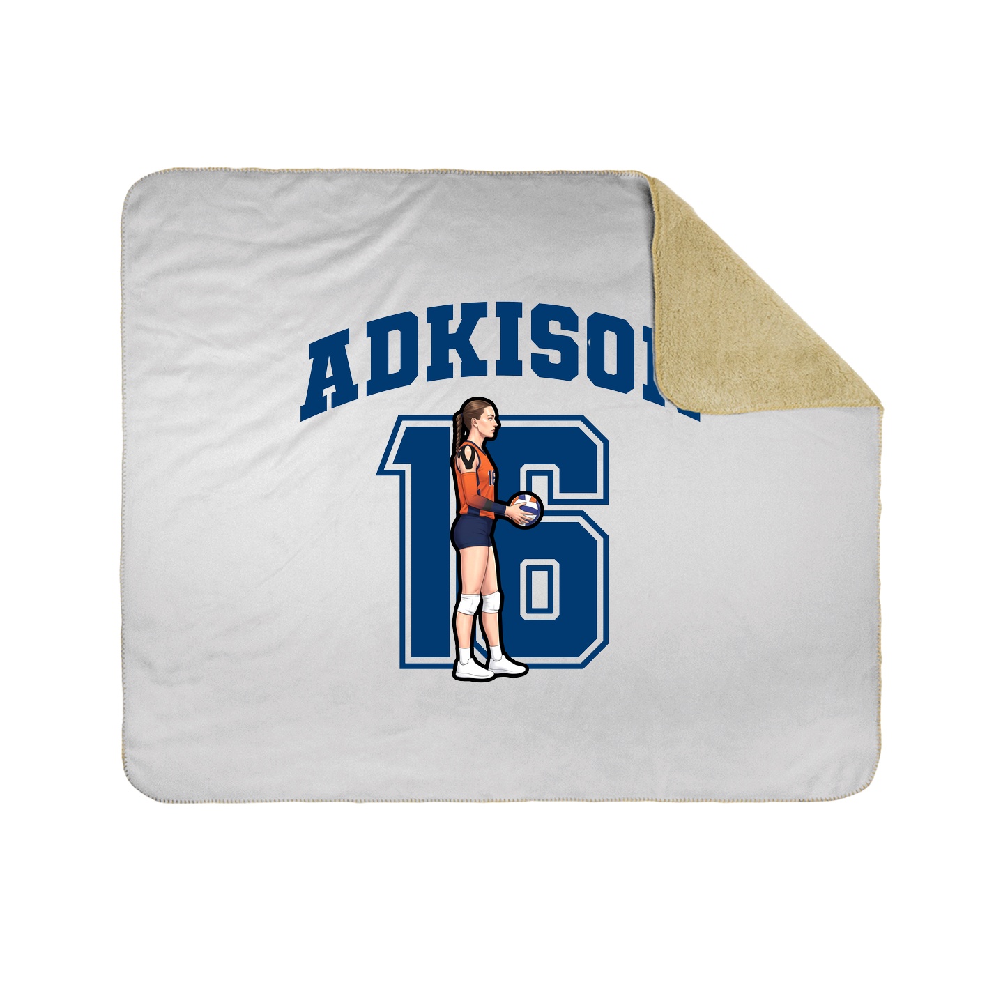 Throw Blanket — Number in White