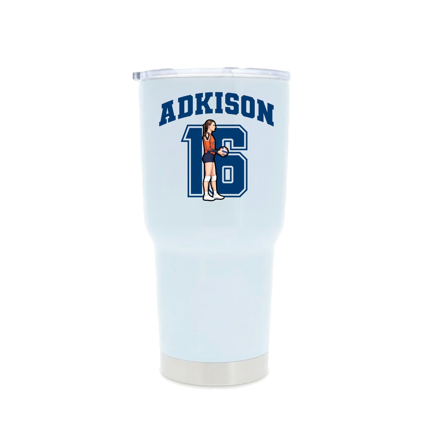 30oz Stainless Steel Tumbler — Number in White