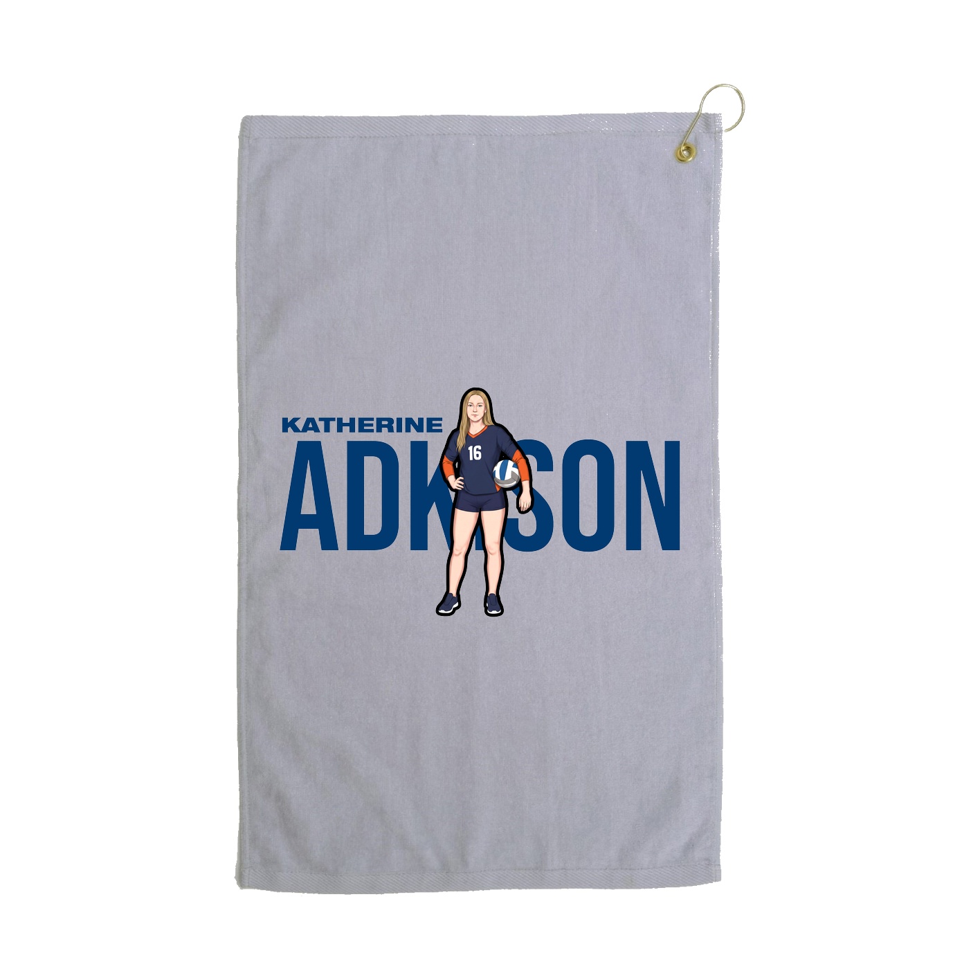 Golf Towel — Player Name in Grey