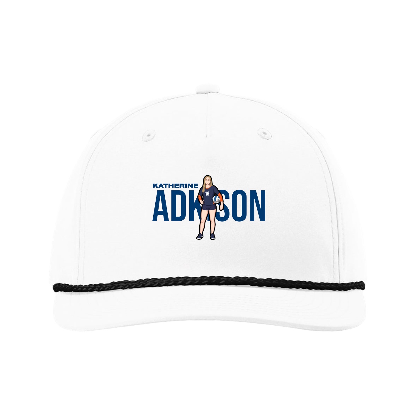 Five-Panel Classic Rope Cap — Player Name in White
