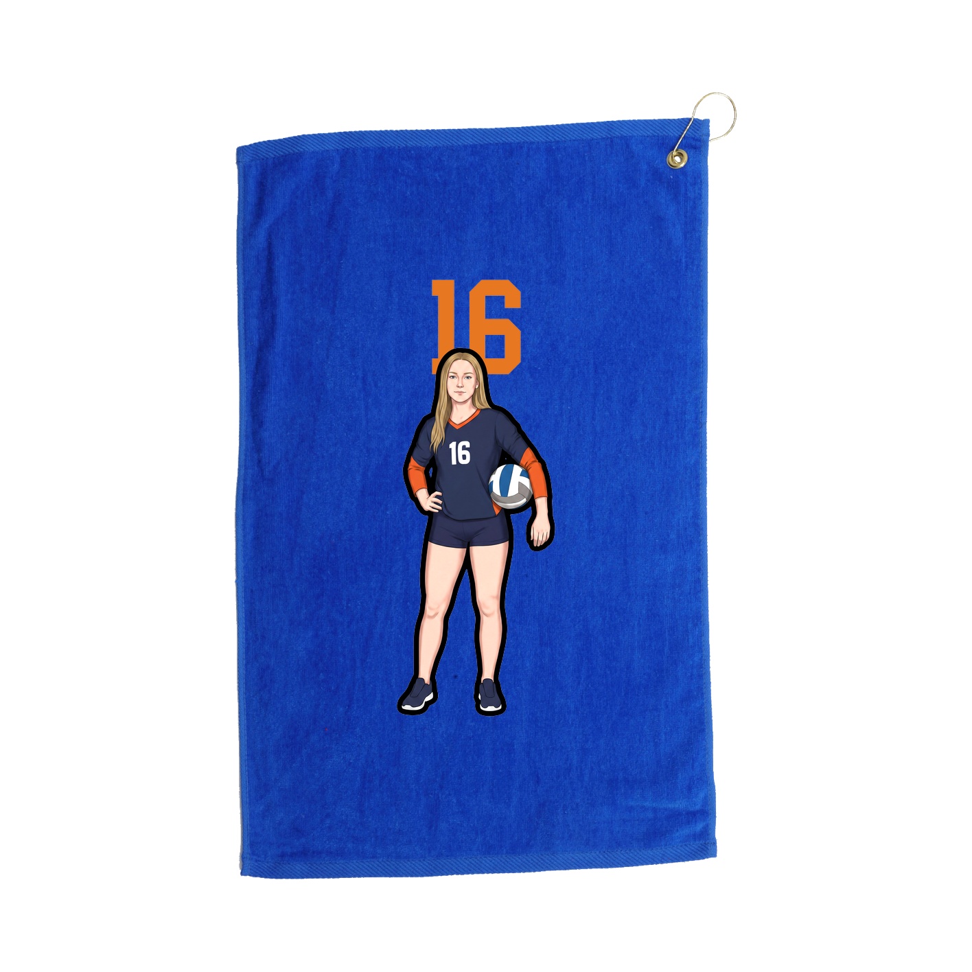 Golf Towel — Number Top in Royal