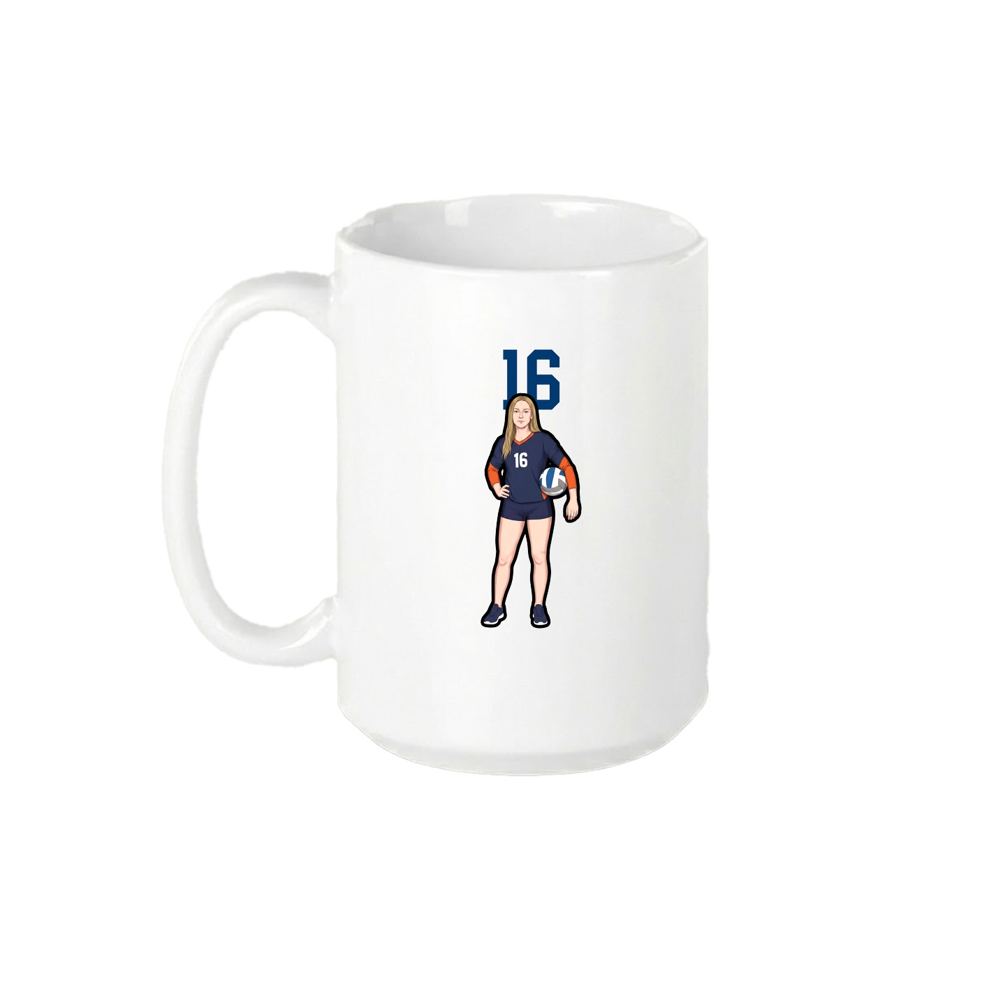 15oz Coffee Mug — Number Top in White