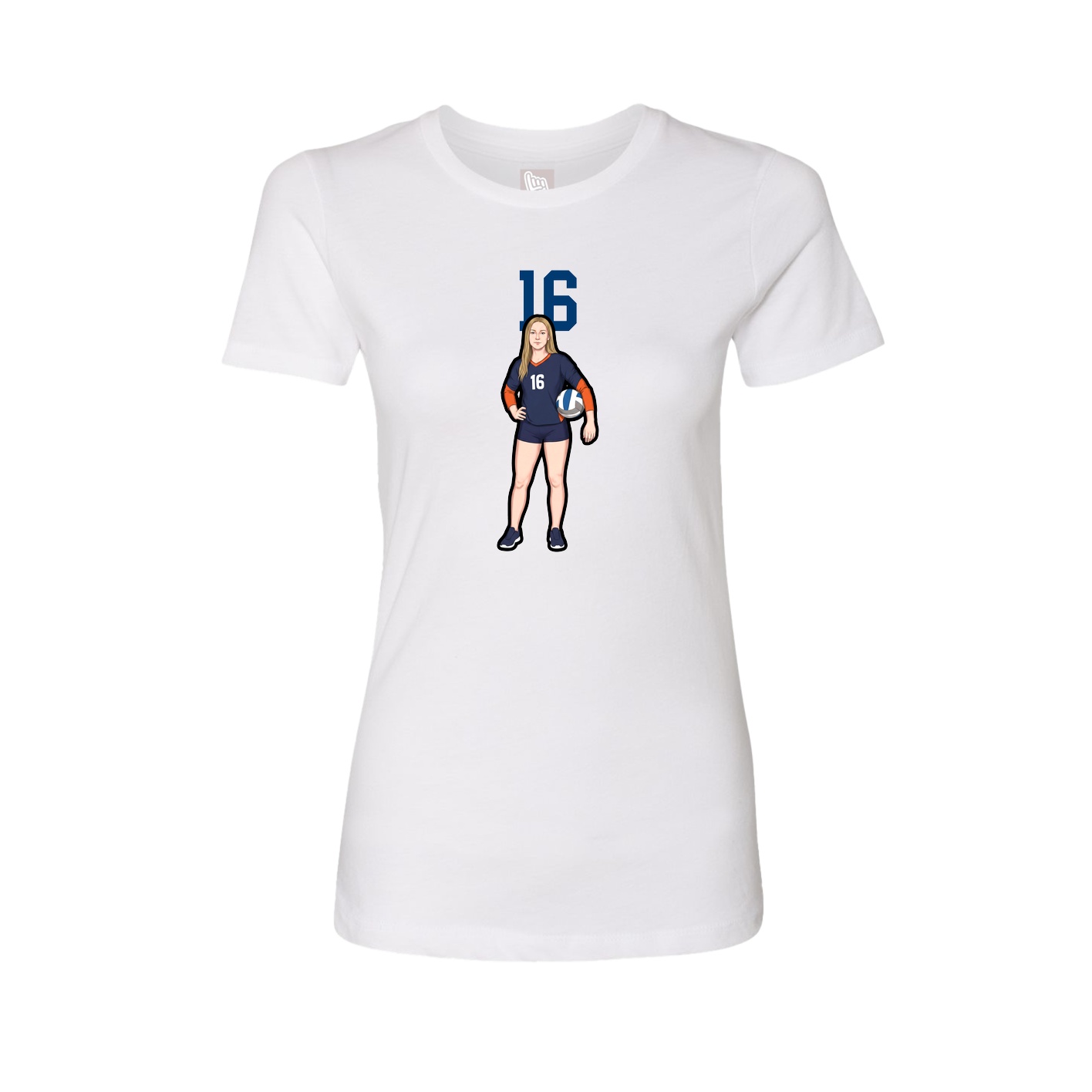 Womens Tee — Number Top in White